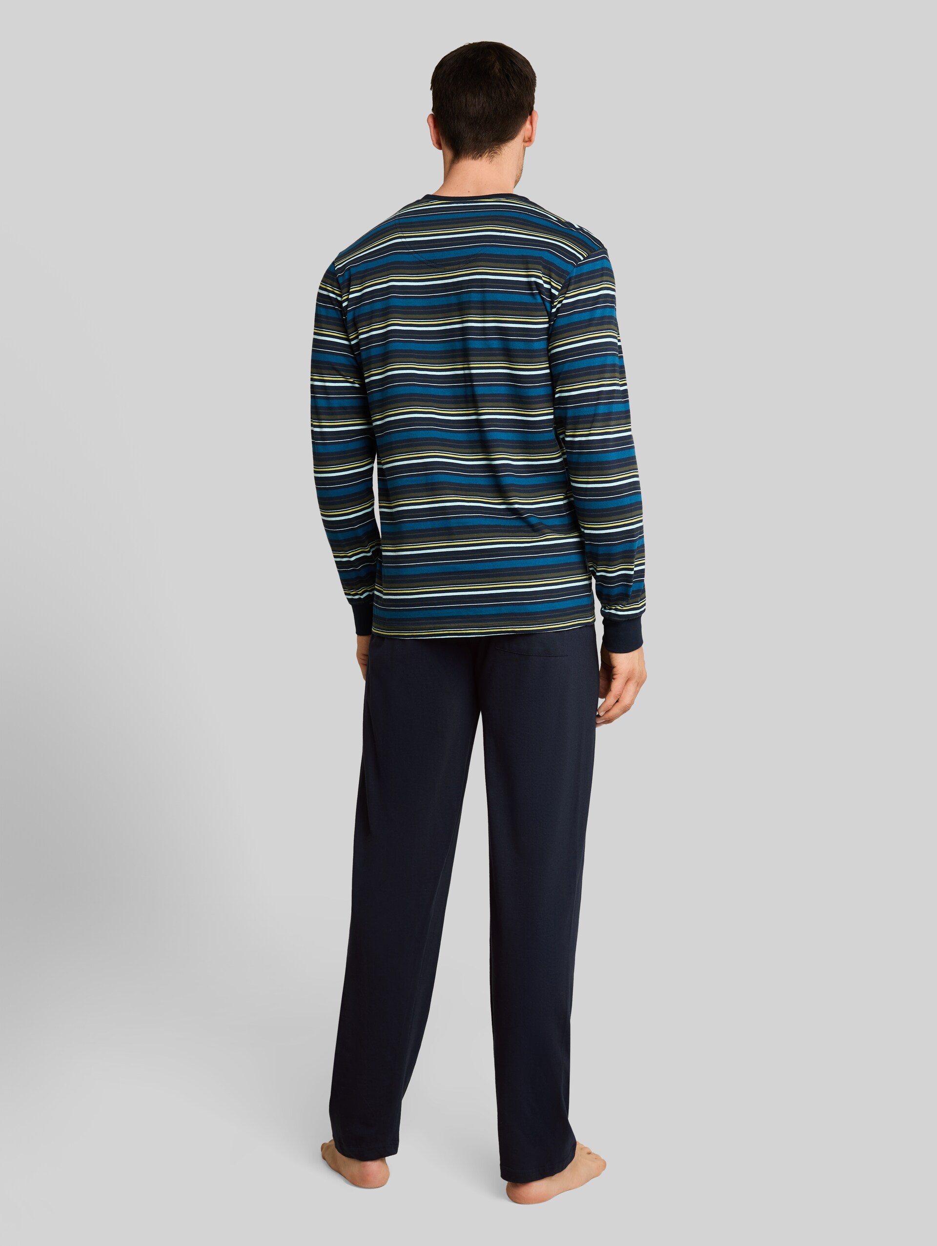 Pyjamaset met streepmotief - blue stripe - Neklijn model-achteraanzicht