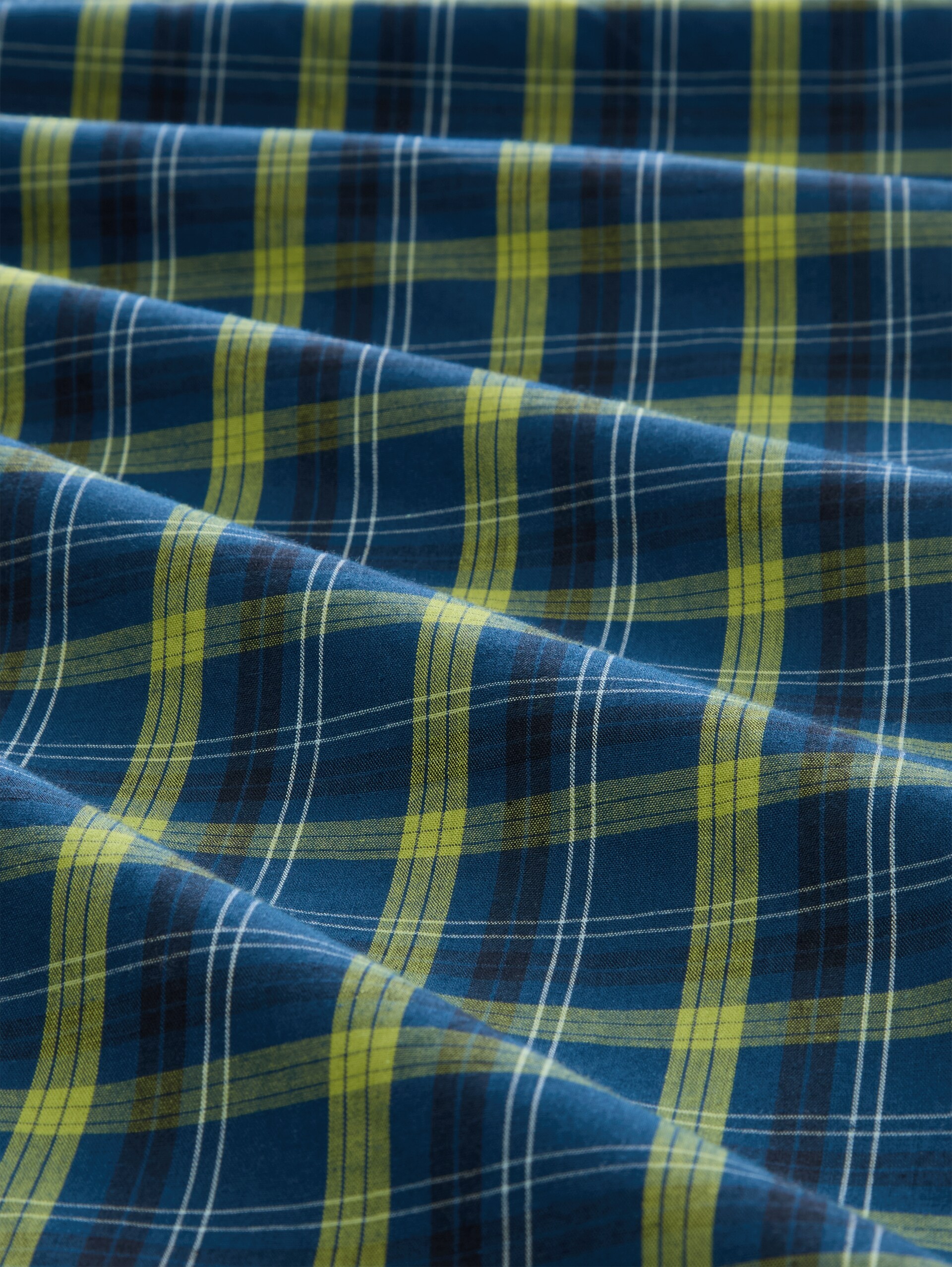 Pyjama-broek van katoen - blue-medium-check - Materiaalweergave