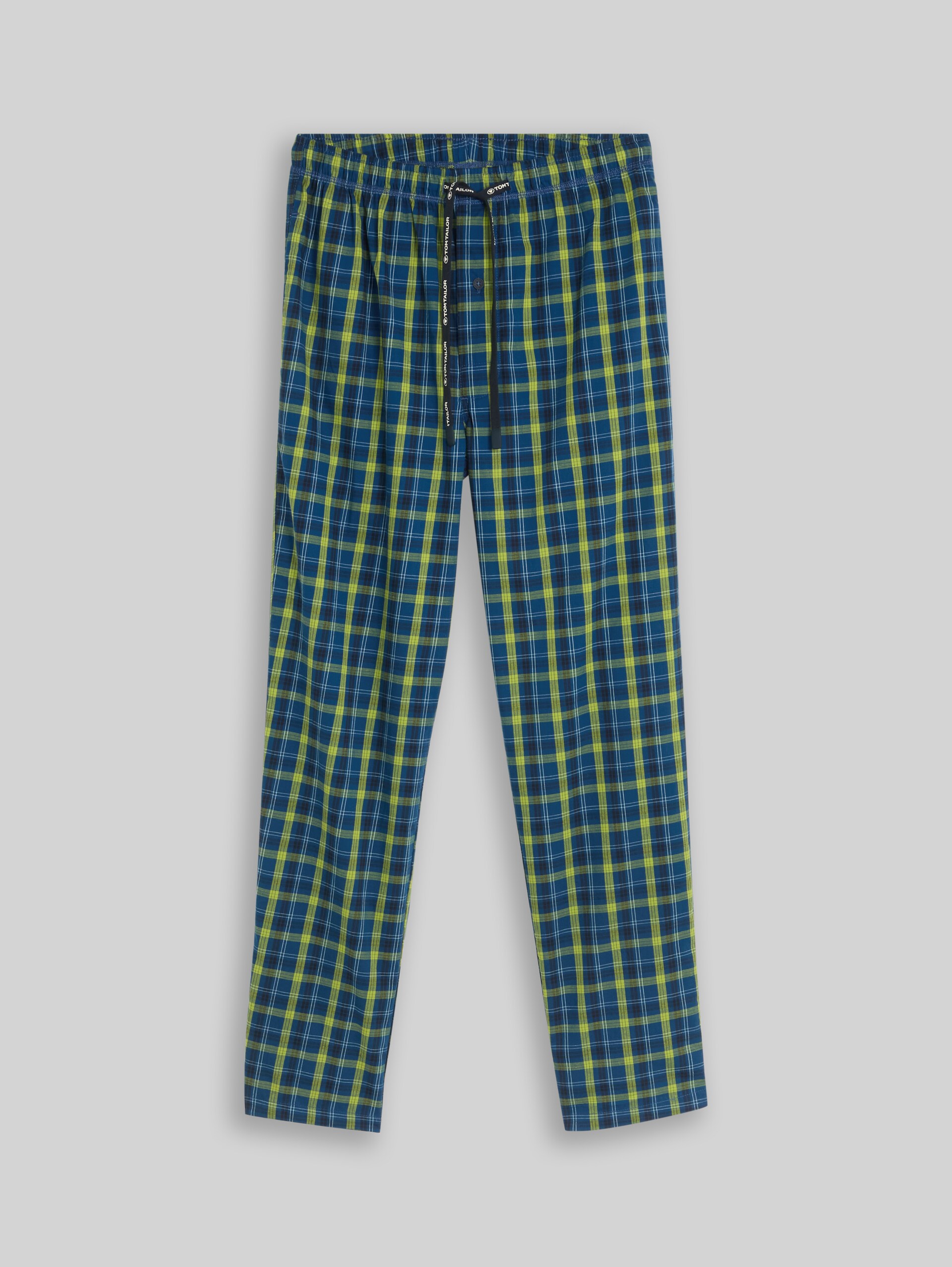 Pyjama-broek van katoen - blue-medium-check - Product vooraanzicht