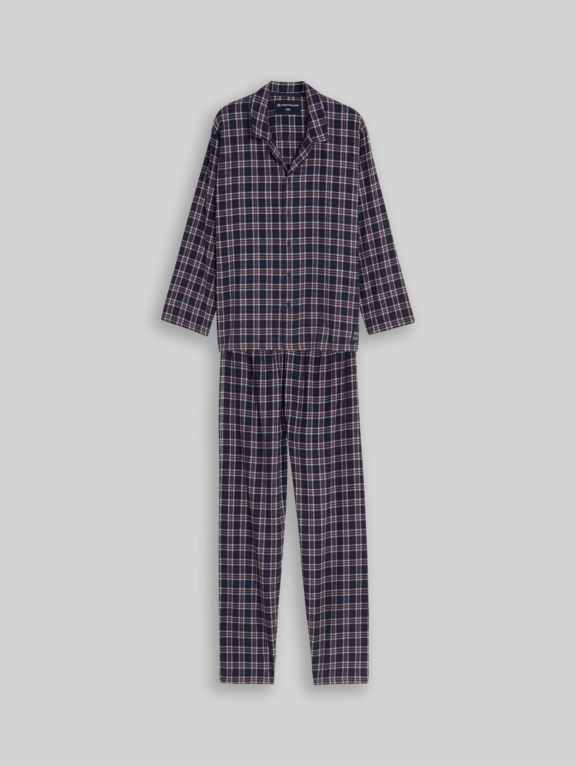 Pyjamaset met ruitjespatroon - blue-dark-check - Product vooraanzicht