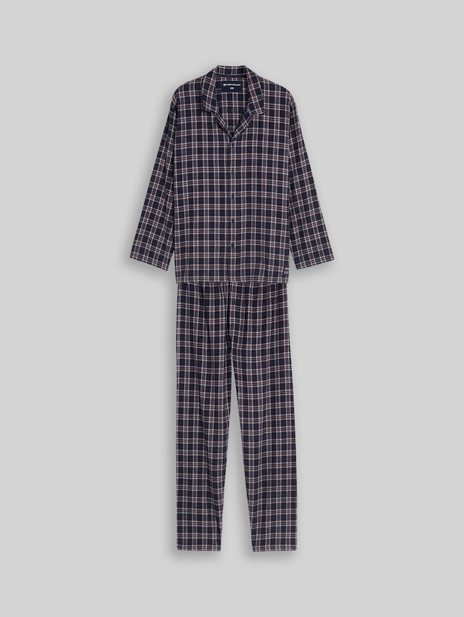 Pyjama set with checked pattern by Men, blue-dark-check