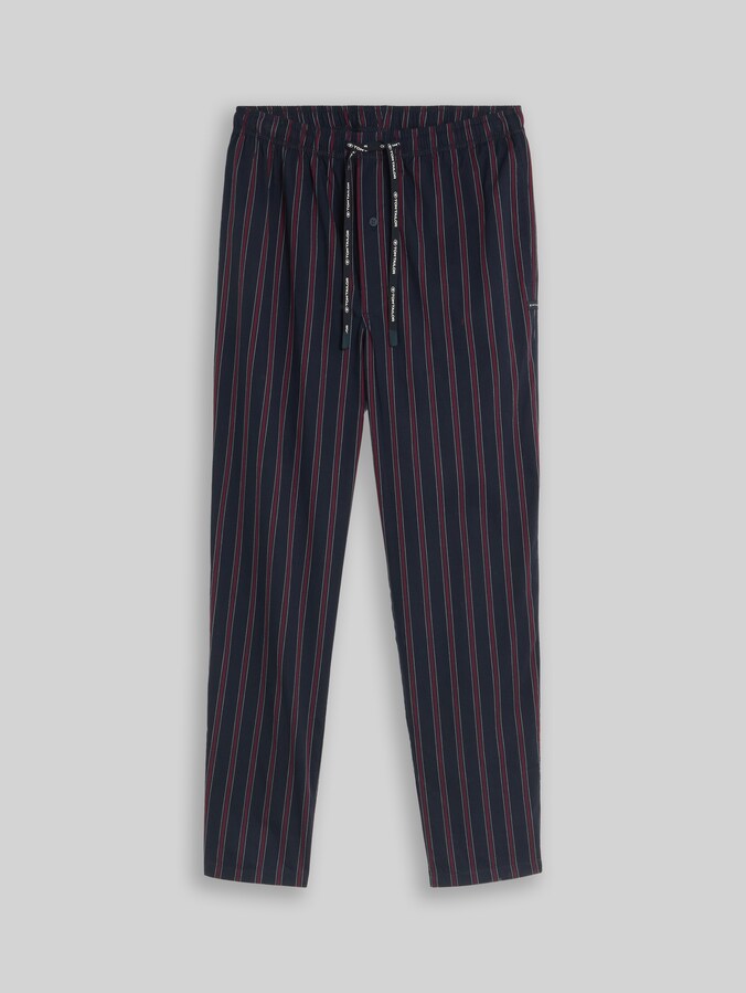 Katoenen pyjamabroek door Men, red-dark-stripes