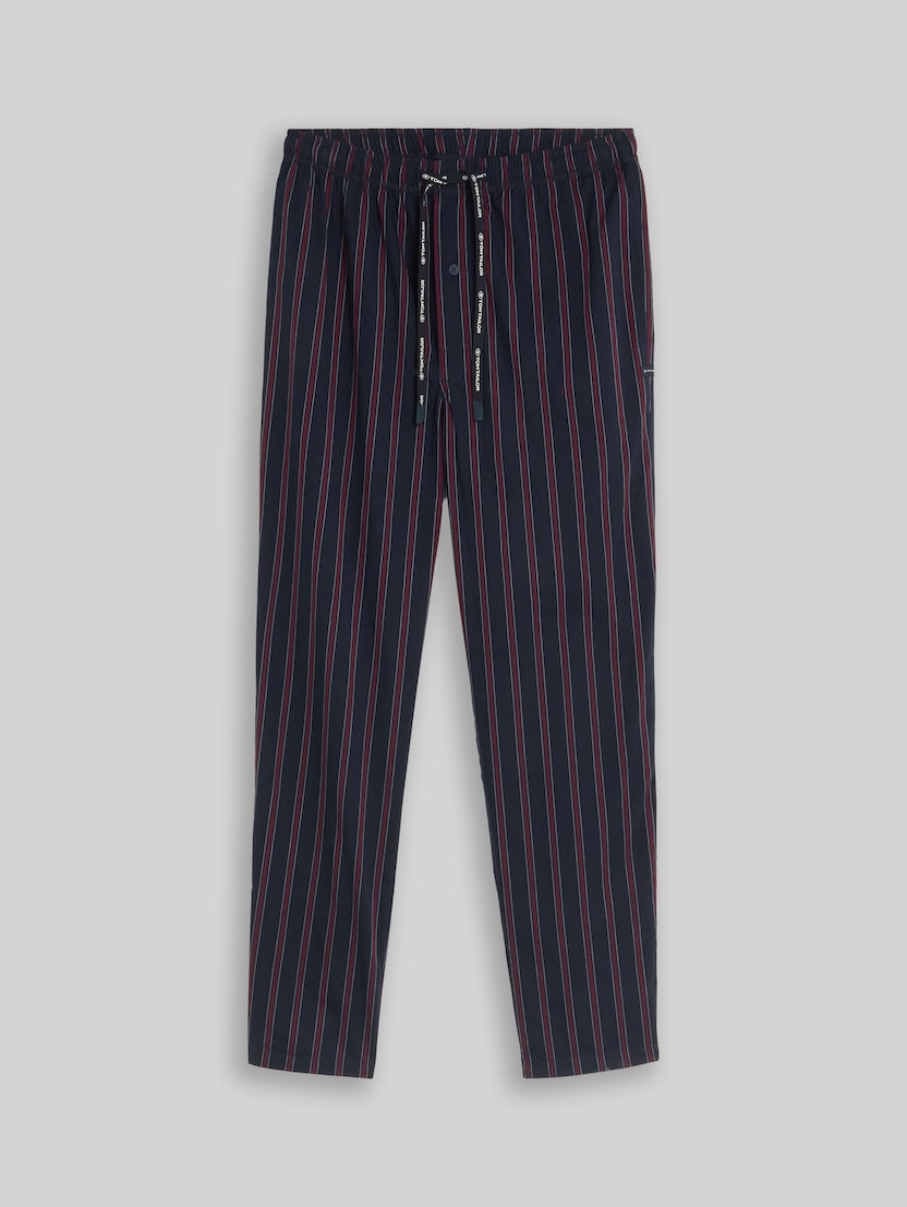 Pyjama-Hose aus Baumwolle von Men, red-dark-stripes