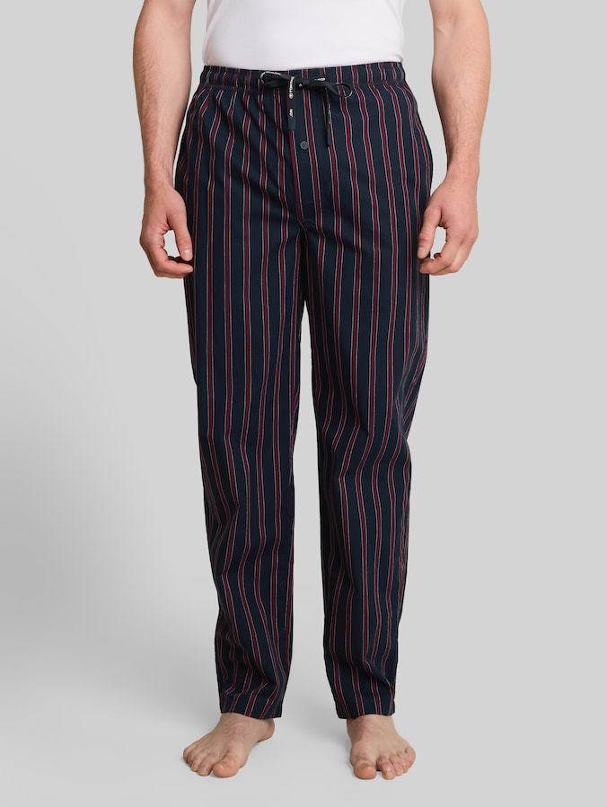 Pyjama-Hose aus Baumwolle von Men, red-dark-stripes
