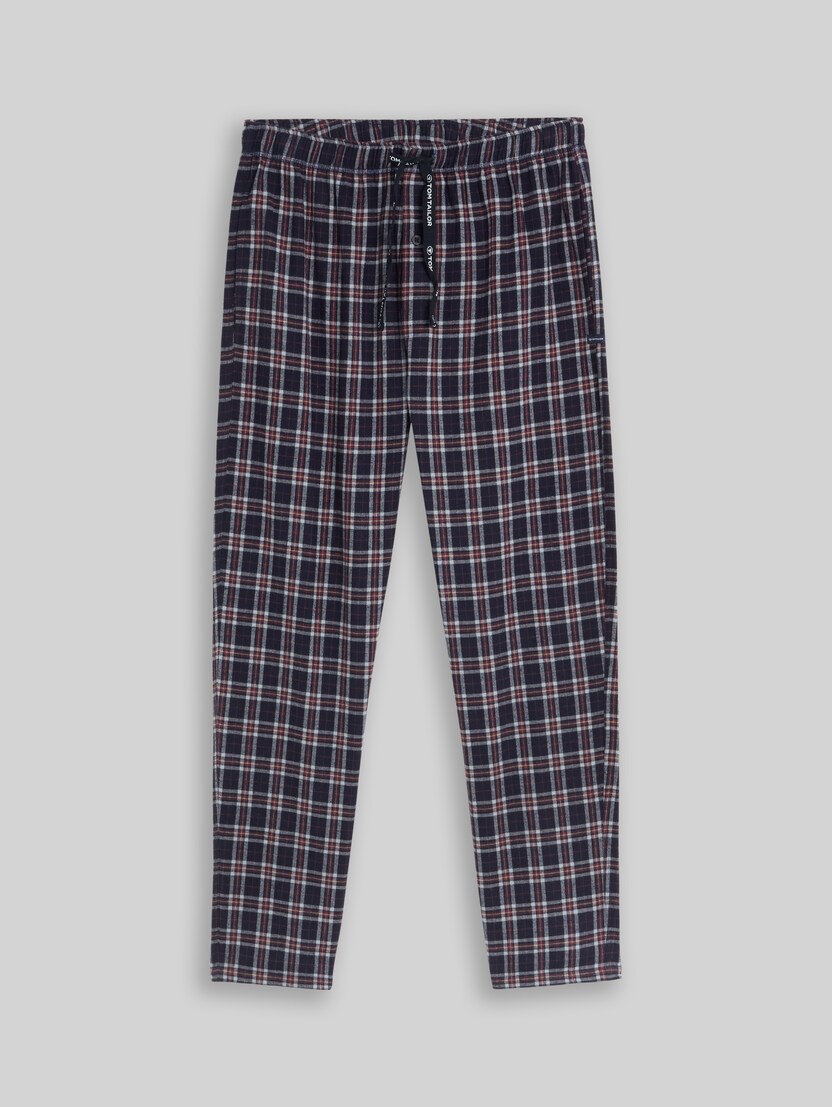 Cotton pyjama trousers by Men, blue-dark-check