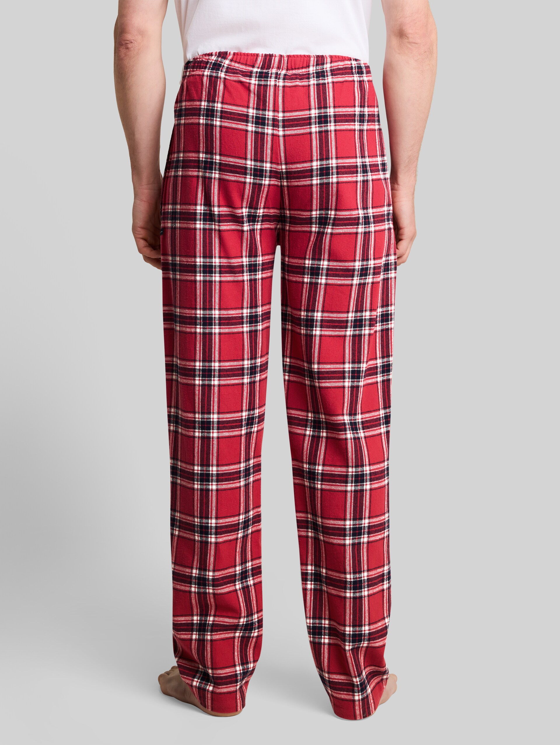 Pyjama-broek van katoen - red-medium-check - Neklijn model-achteraanzicht