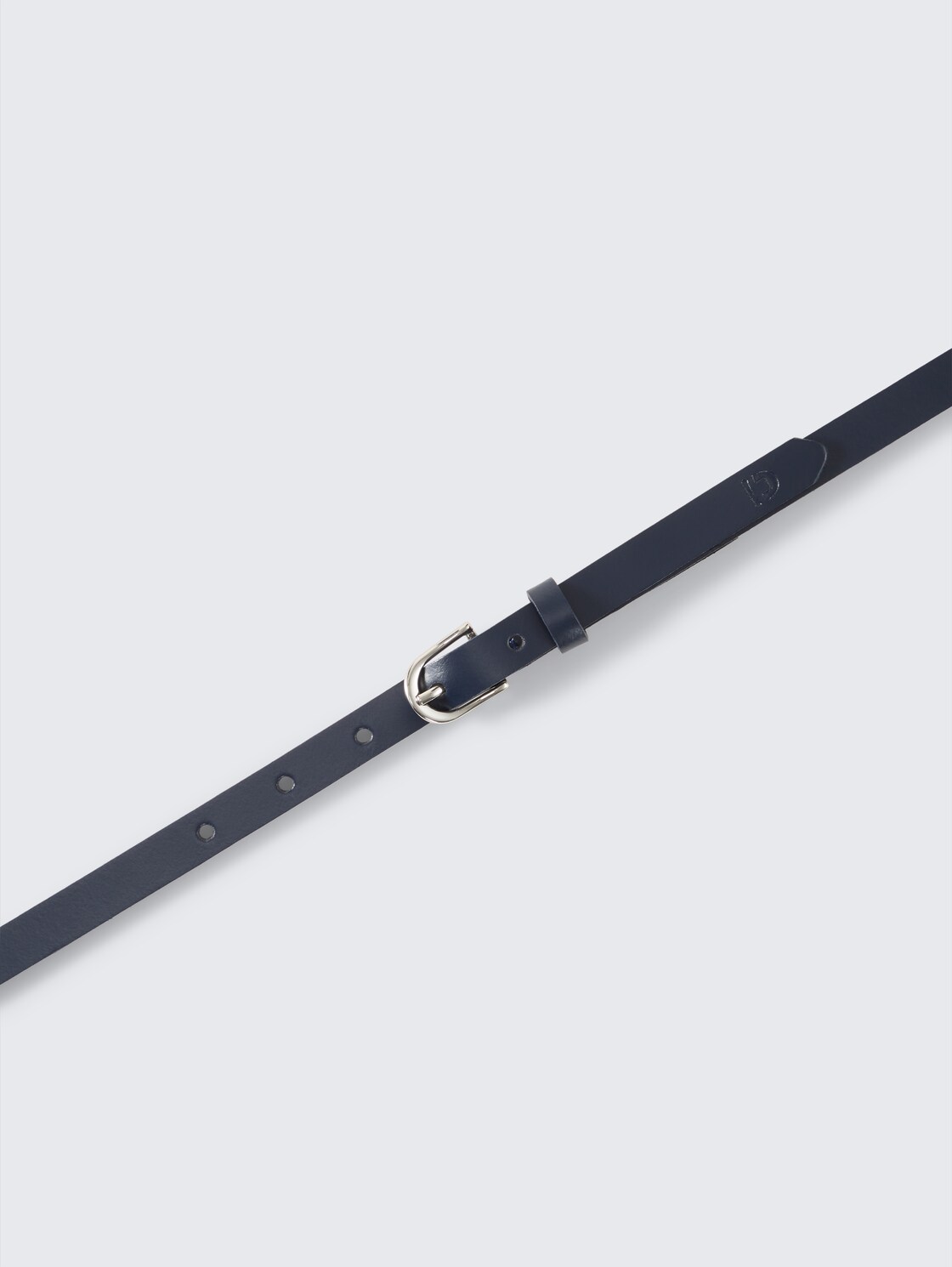 TTPAULA schmaler Ledergürtel mit abgerundeter Dornschließe - navy uni - Produkt-Ansicht von oben 