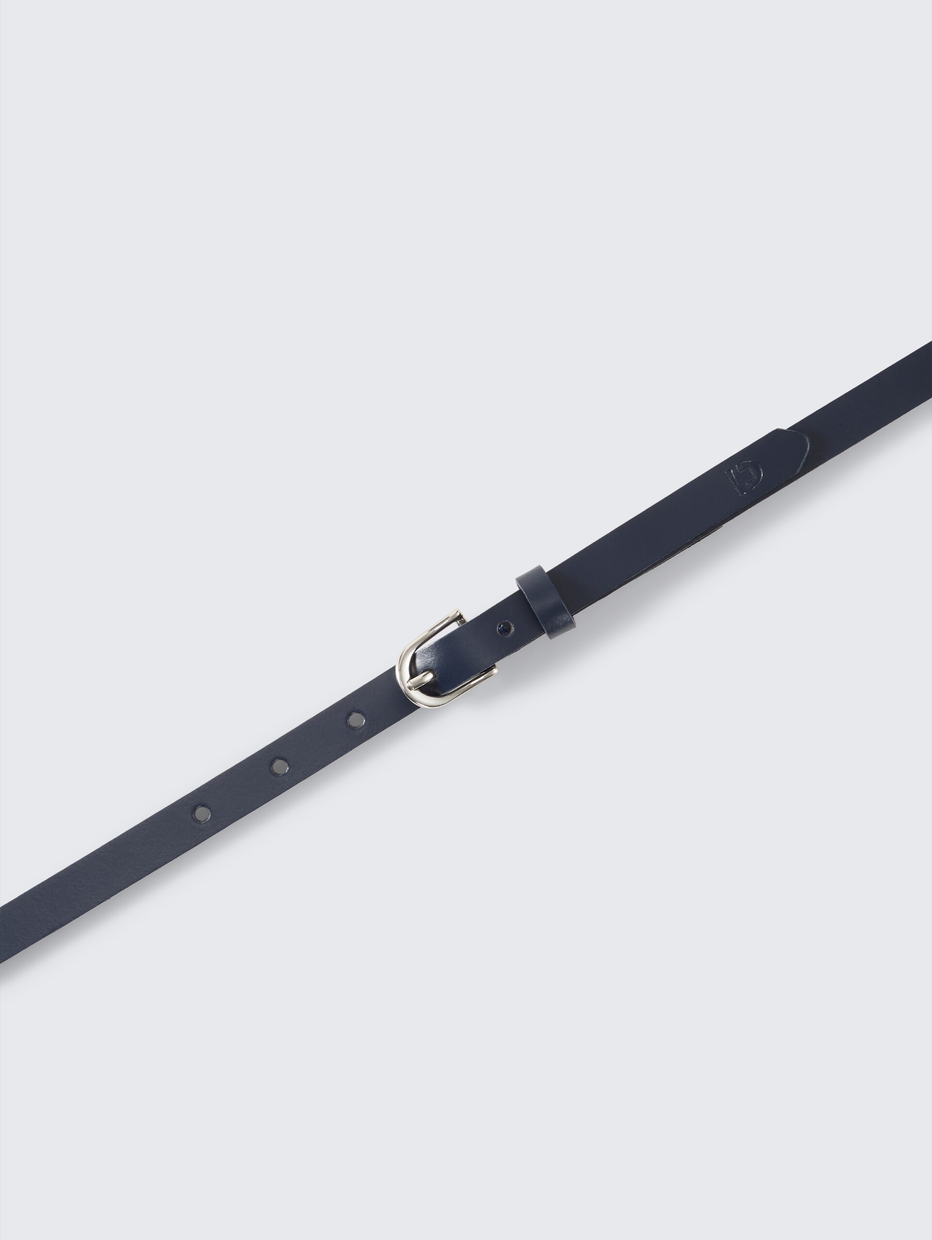 TTPAULA schmaler Ledergürtel mit abgerundeter Dornschließe - navy uni - Produkt-Ansicht von oben 