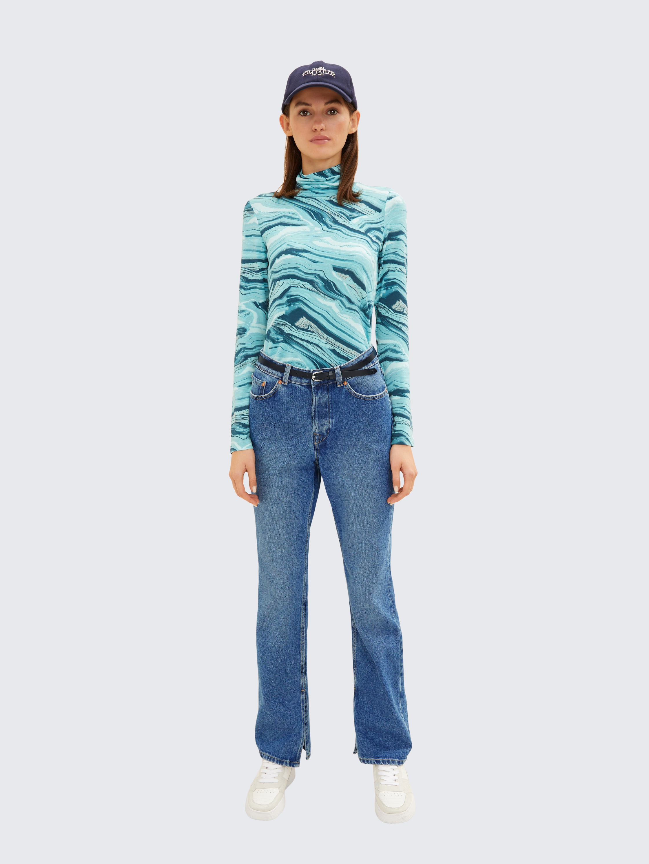 TTPAULA schmaler Ledergürtel mit abgerundeter Dornschließe - navy_uni -