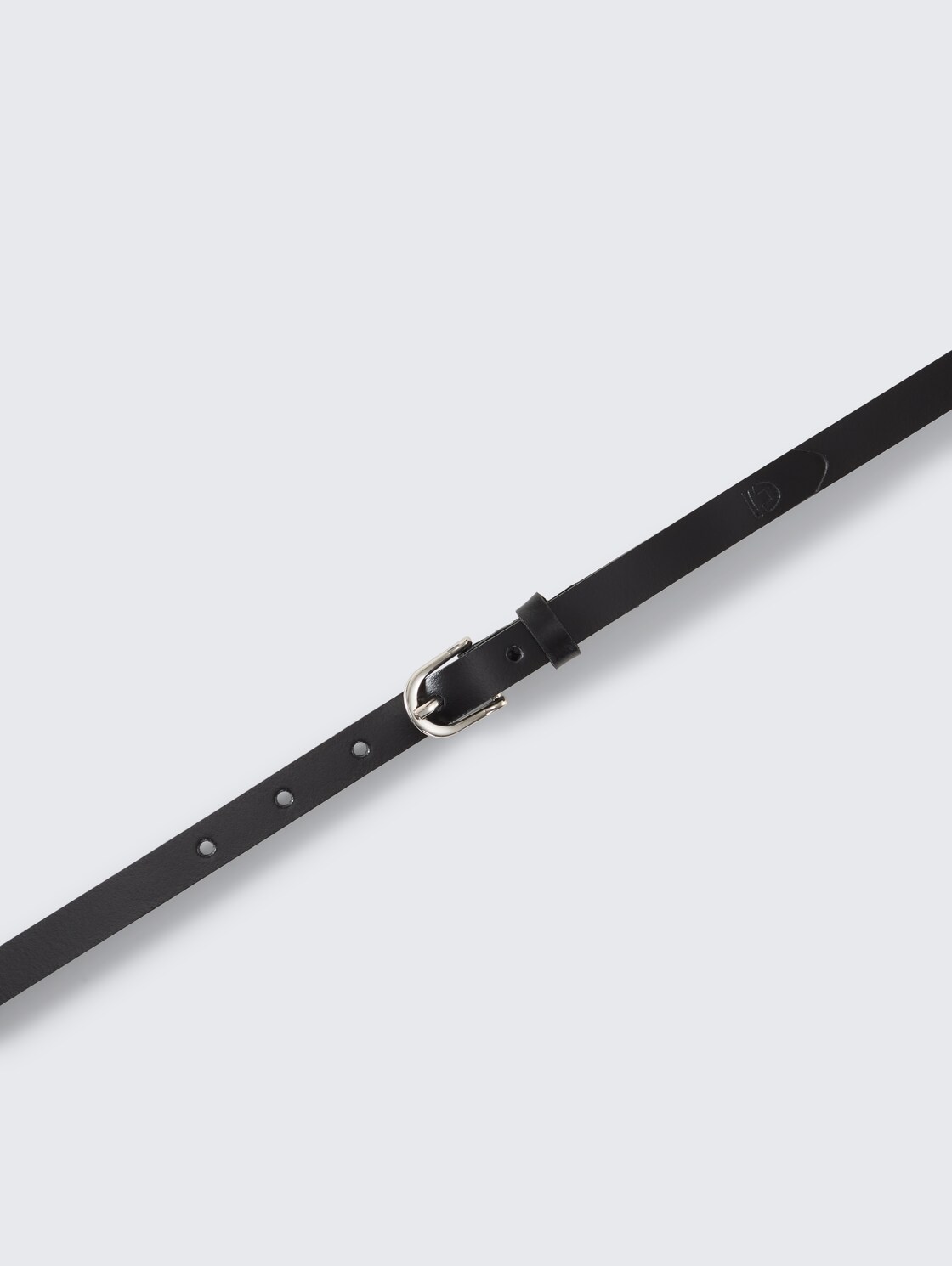 TTPAULA schmaler Ledergürtel mit abgerundeter Dornschließe - black uni - Produkt-Ansicht von oben 