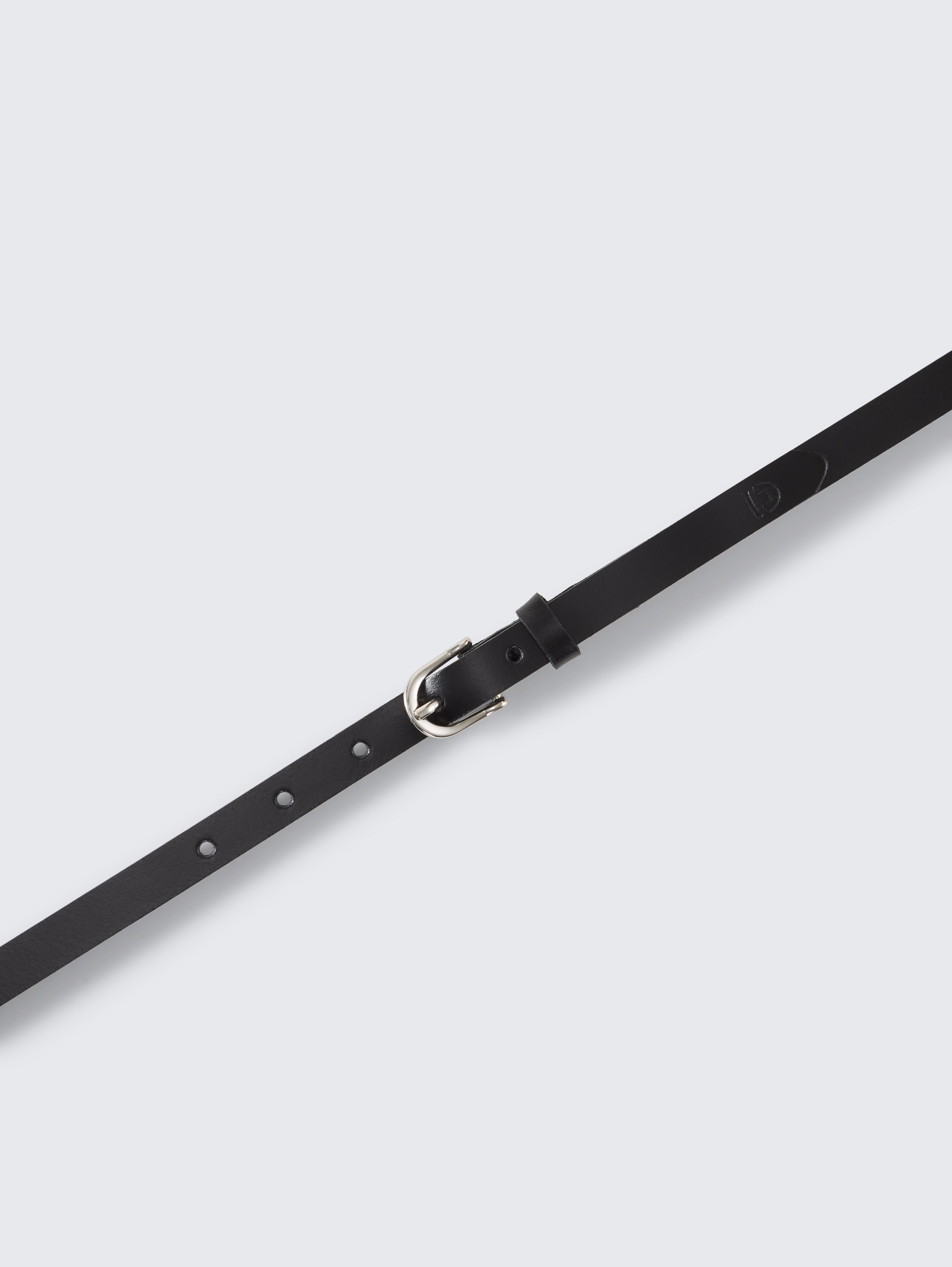 TTPAULA smalle leren riem met afgeronde gesp - black_uni - 