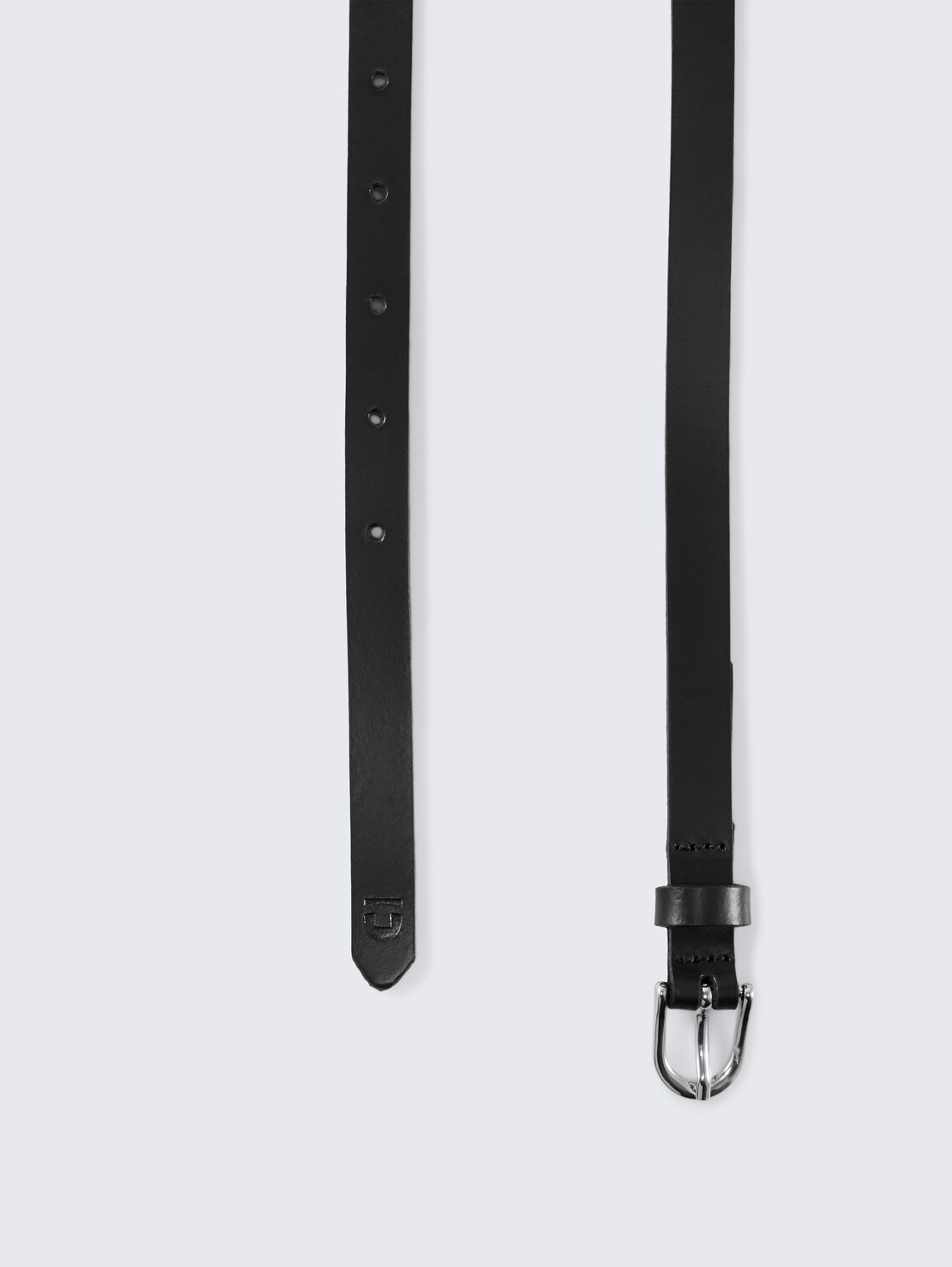 TTPAULA schmaler Ledergürtel mit abgerundeter Dornschließe - black uni - Produkt-Ansicht von oben 