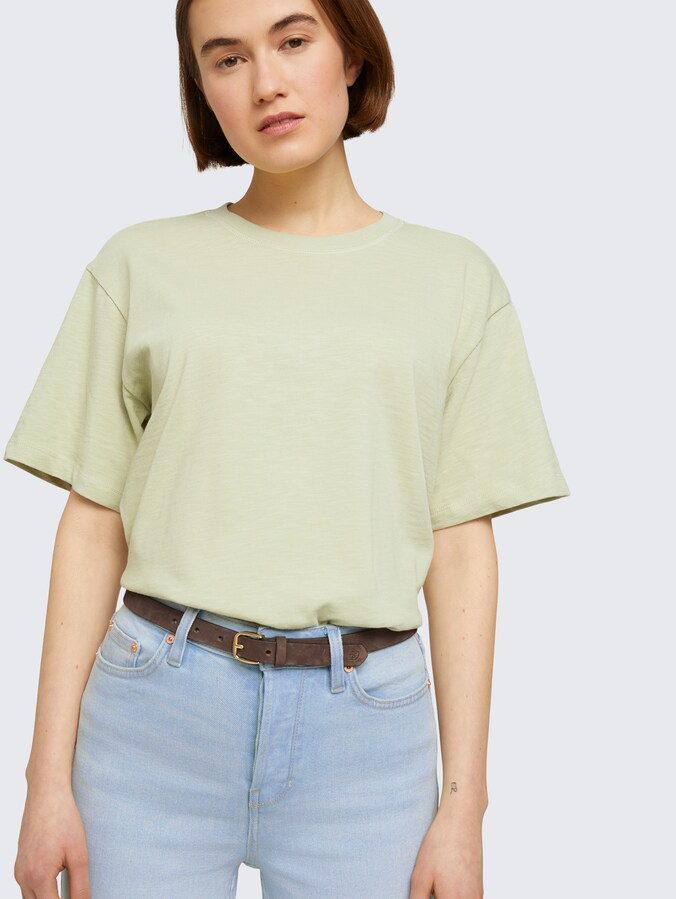 TTMEGHAN schmaler Ledergürtel mit abgerundeter Dornschließe von Denim Female, brown uni