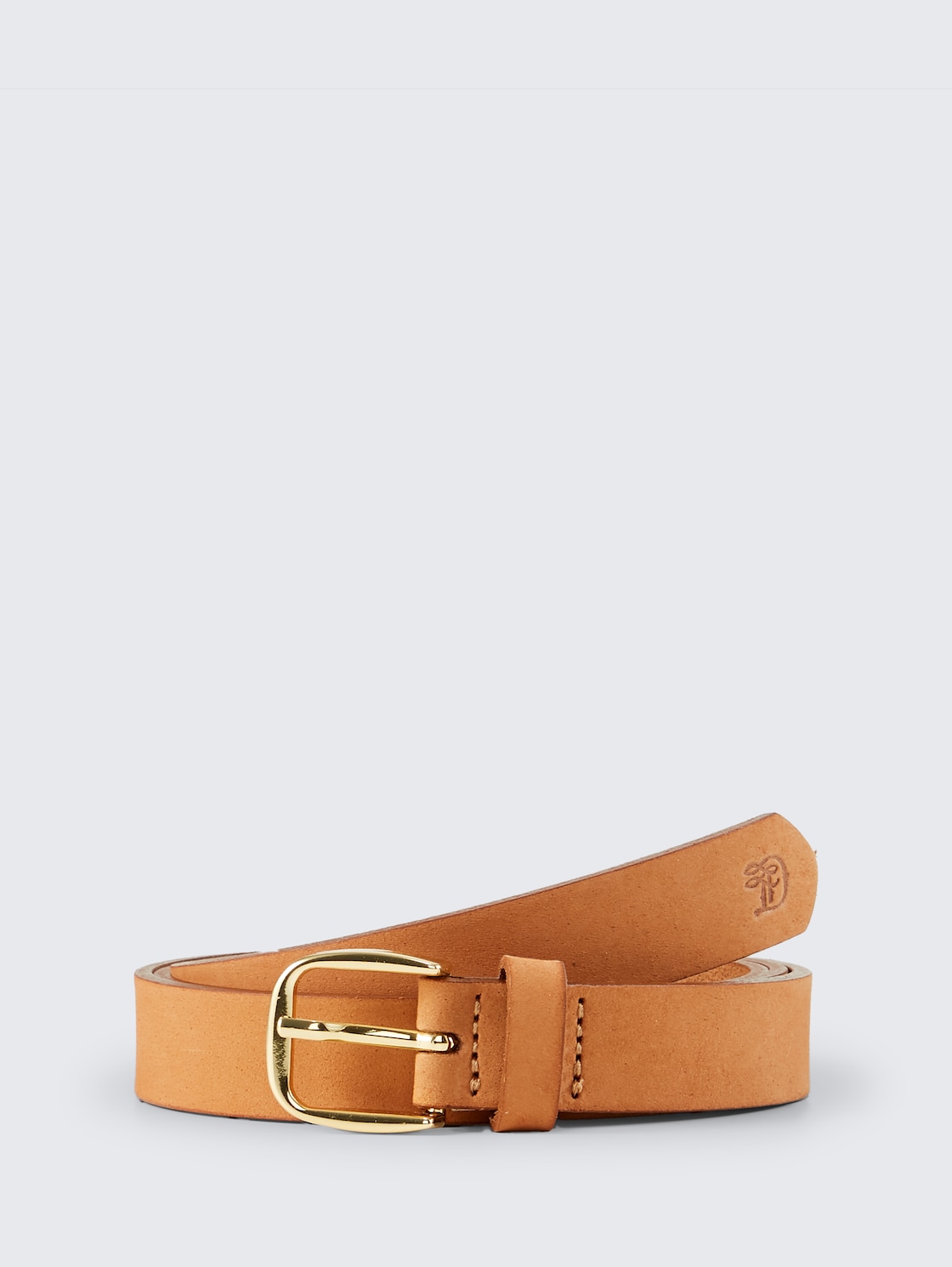 TTMEGHAN schmaler Ledergürtel mit abgerundeter Dornschließe - light cognac - Vorder-Produkt-Ansicht