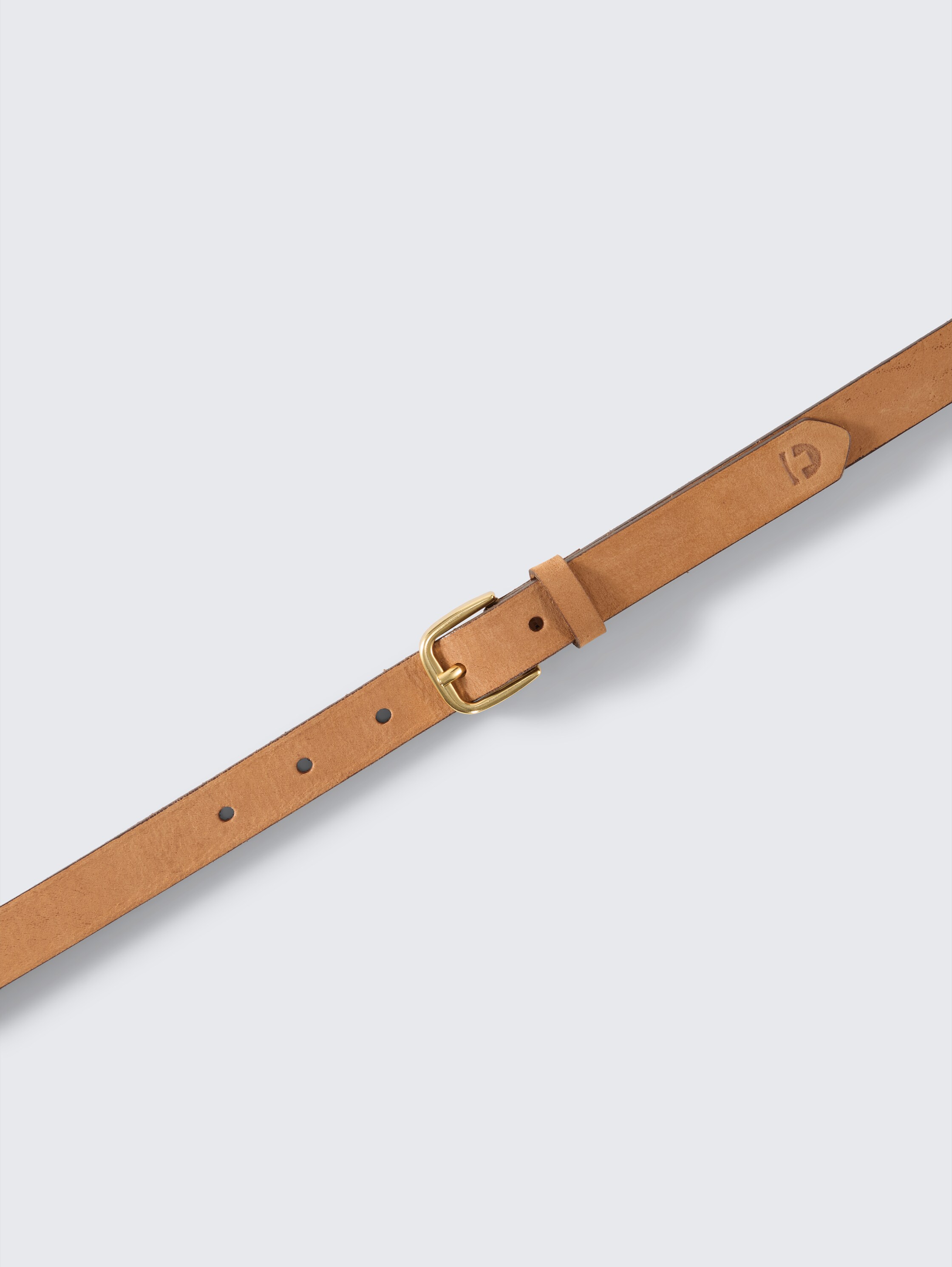 TTMEGHAN smalle leren riem met afgeronde gesp - light_brown_uni - 