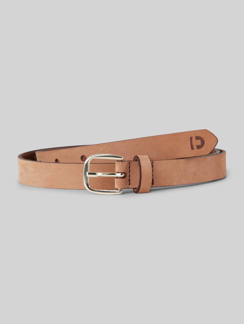 TTMEGHAN smalle leren riem met afgeronde gesp door Denim Female, light brown uni