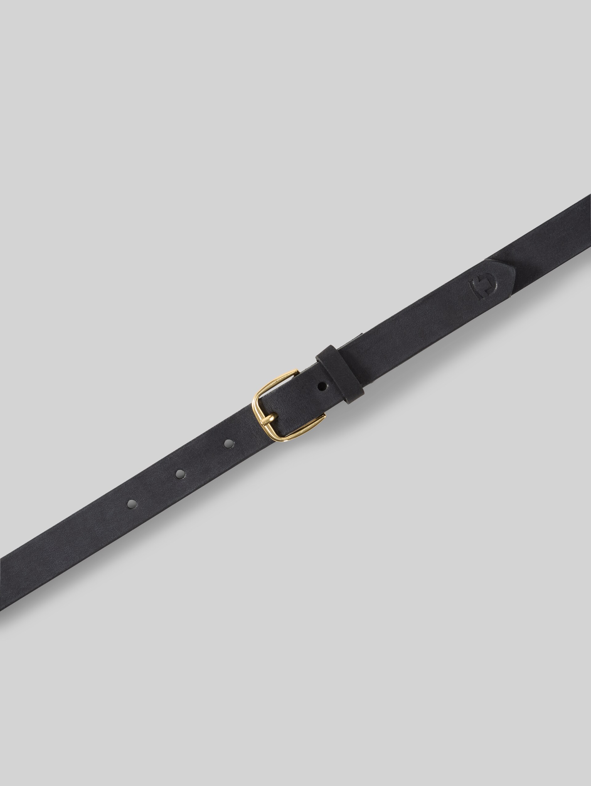 TTMEGHAN narrow leather belt with rounded pin buckle - black uni - Product view from top 