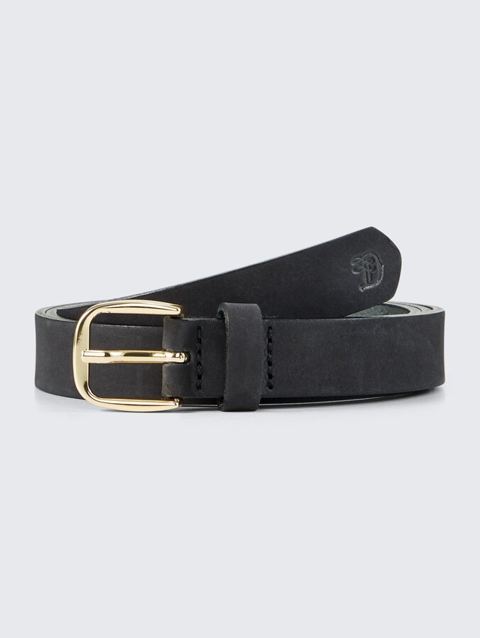 TTMEGHAN smalle leren riem met afgeronde gesp door Denim Female, black uni