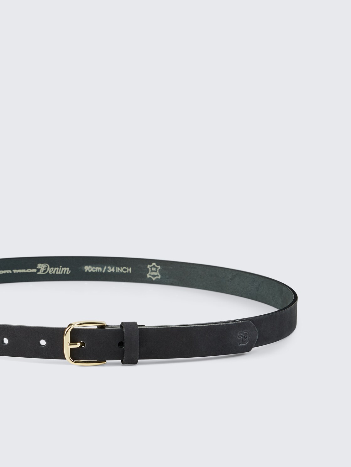 TTMEGHAN schmaler Ledergürtel mit abgerundeter Dornschließe - black uni - Produkt-Ansicht von oben 