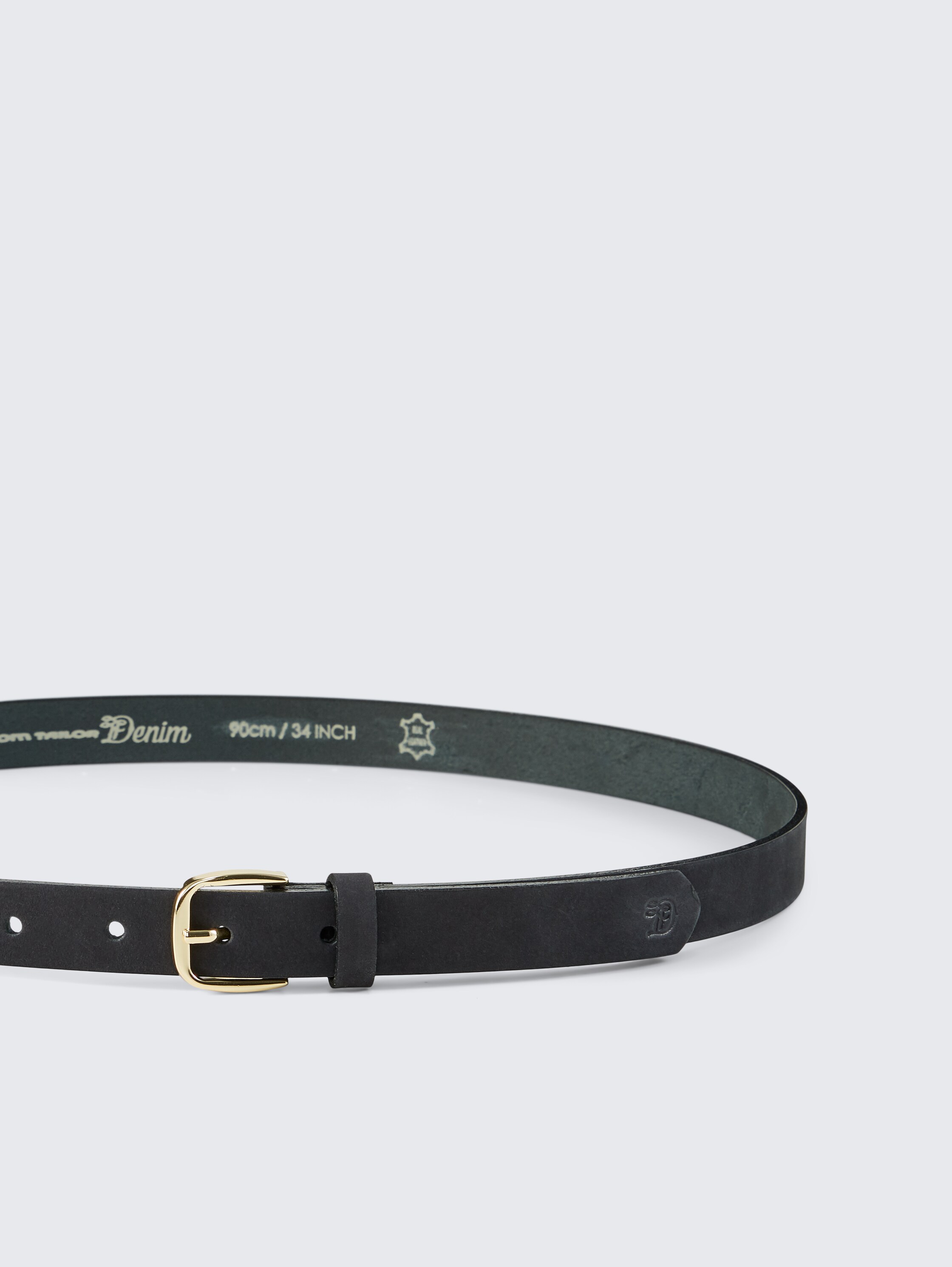 TTMEGHAN smalle leren riem met afgeronde gesp - black_uni - 