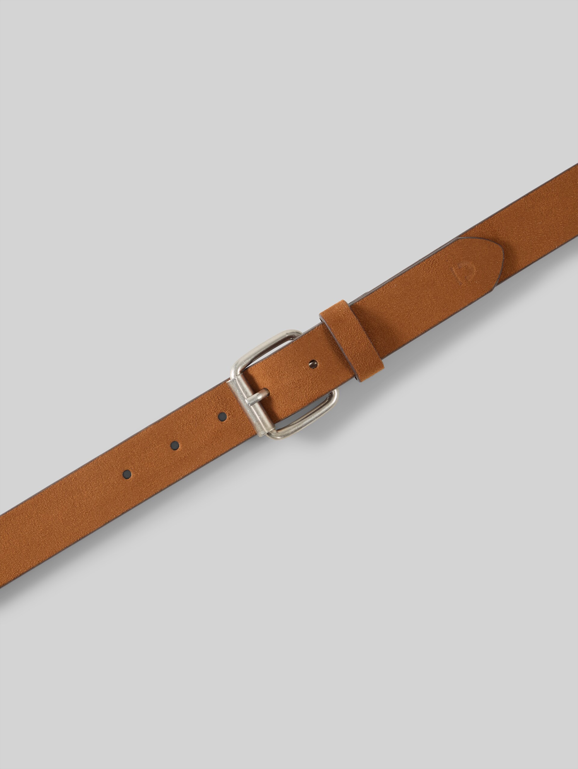 TTDOLLY Suede leather belt with square pin buckle - light brown uni - Product view from top 