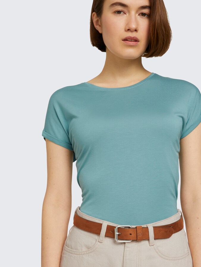 TTDOLLY Velourledergürtel mit eckiger Dornschließe von Denim Female, light brown uni