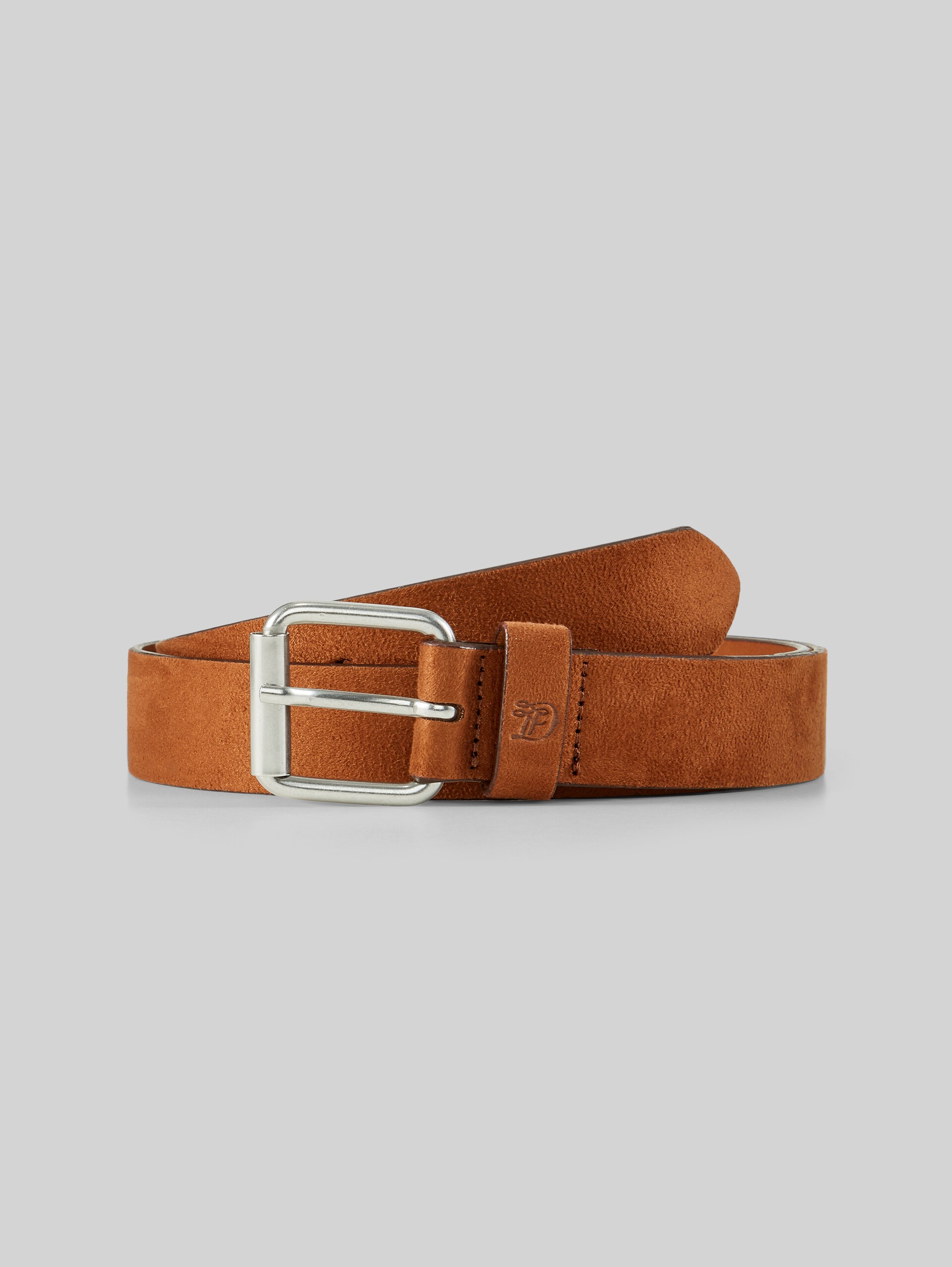 TTDOLLY Suede leather belt with square pin buckle - light brown uni - Front product view