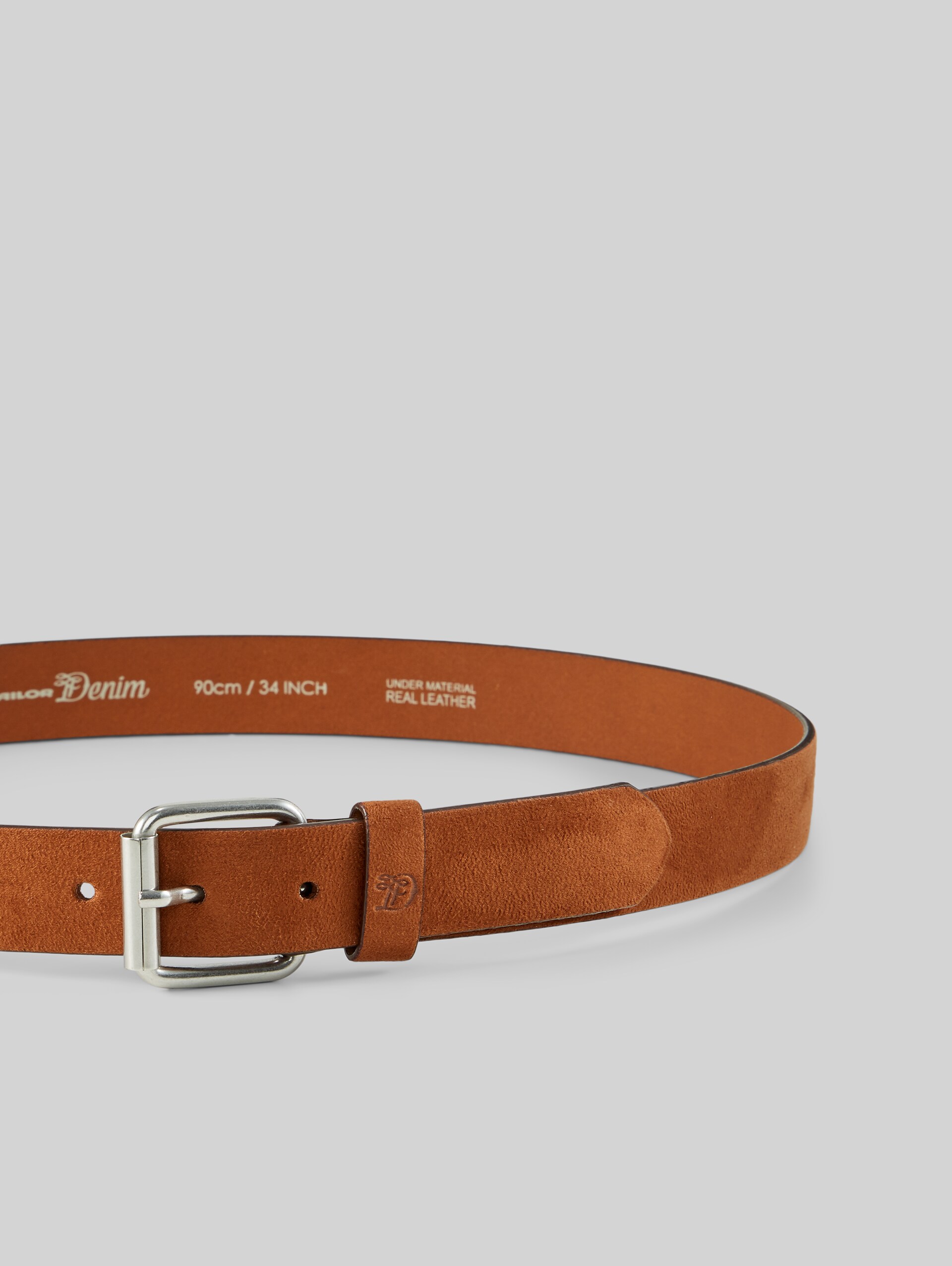 TTDOLLY Suede leather belt with square pin buckle - light brown uni - Product view from top 
