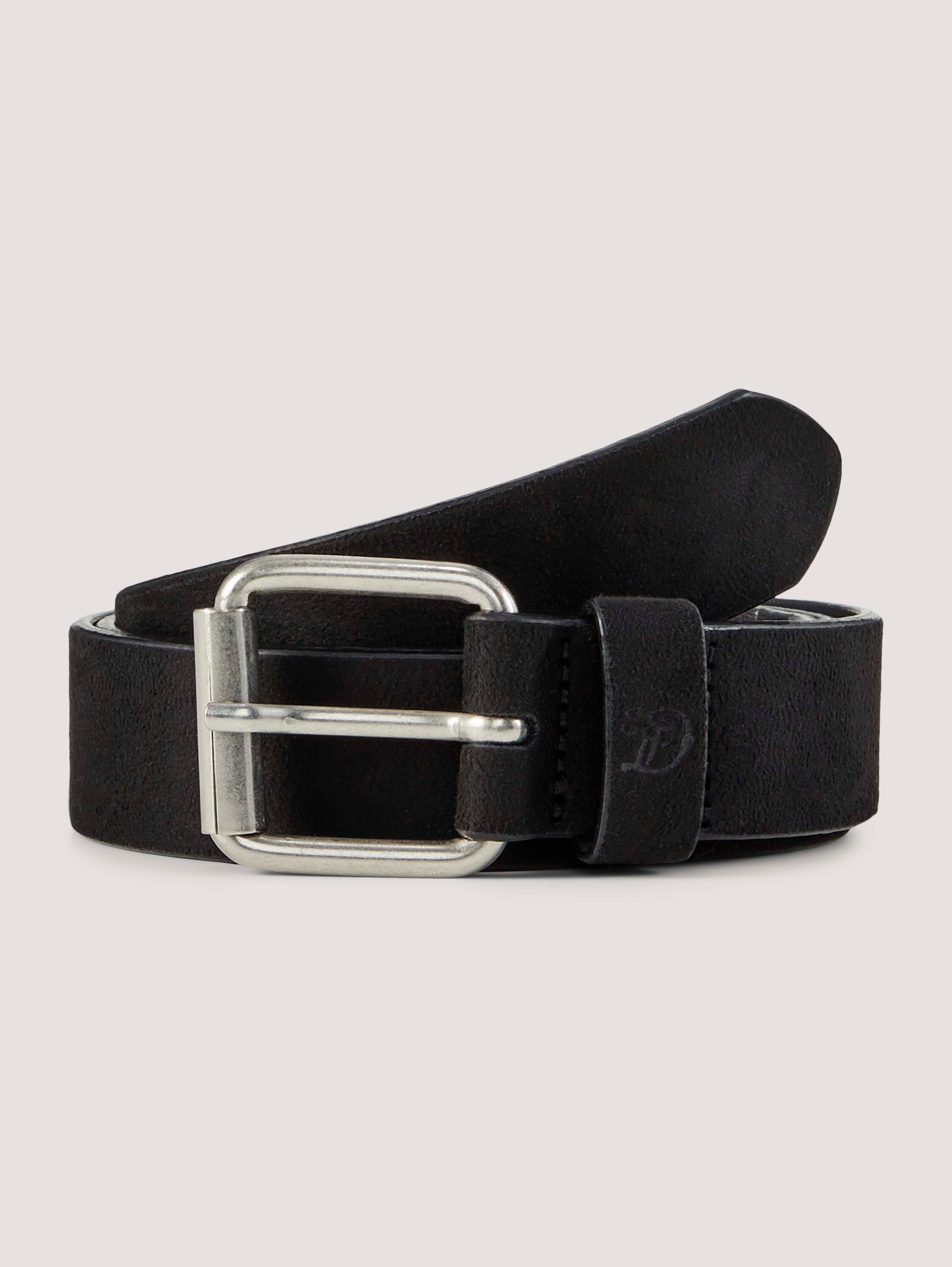 Veloursleder Gürtel - schwarz - 