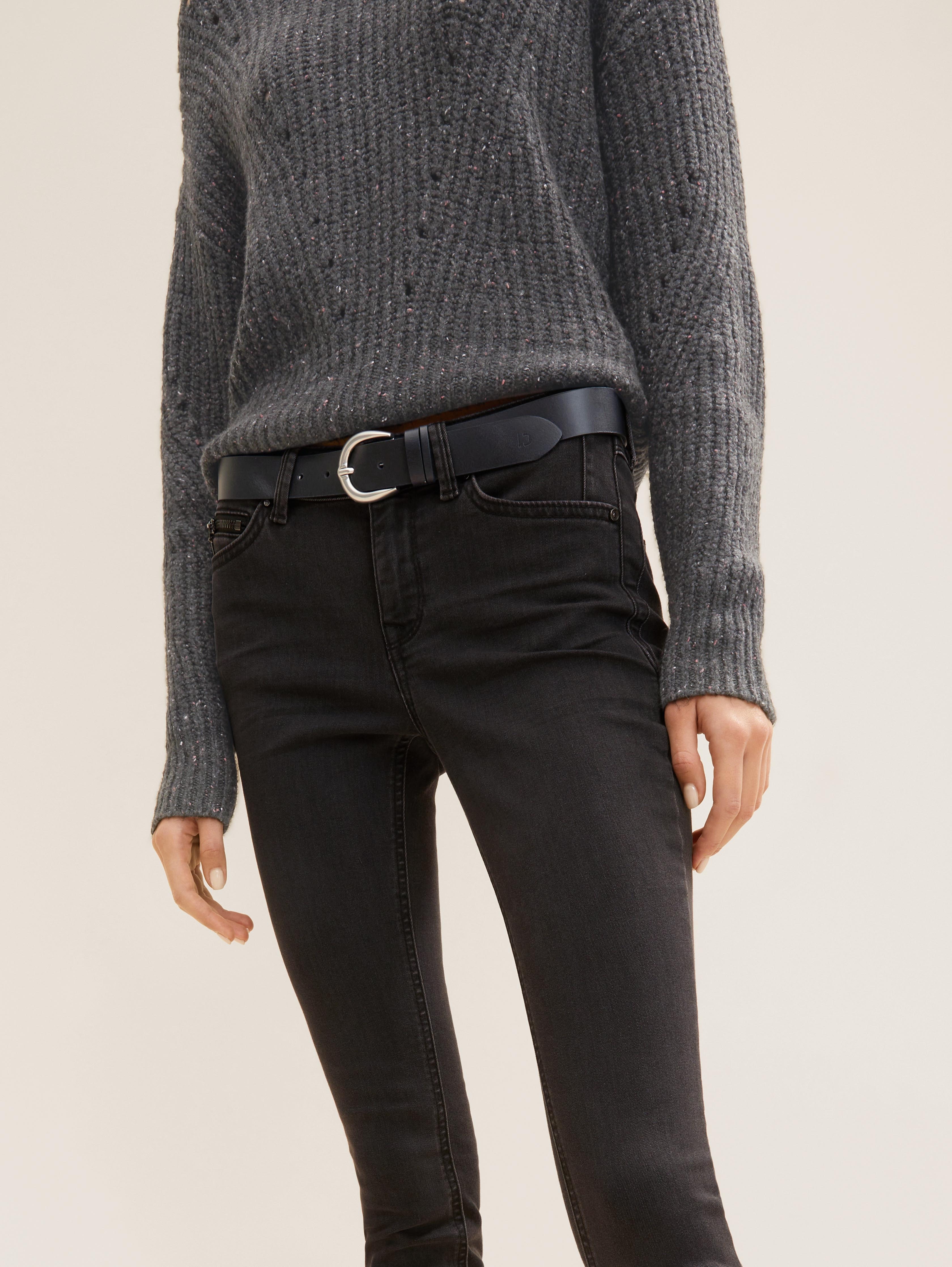 TTCARRIE Ledergürtel mit abgerundeter Dornschließe von Denim Female, navy uni