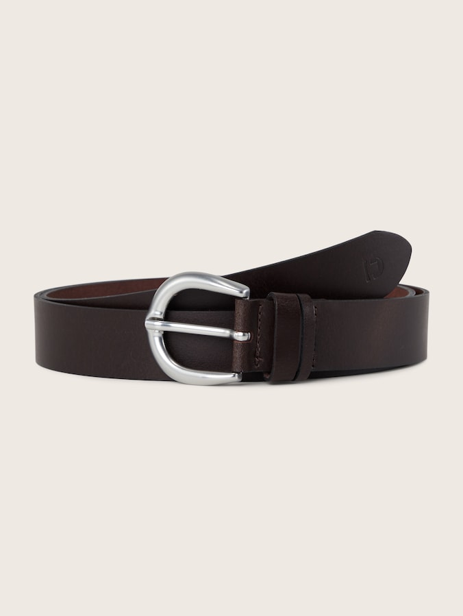 TTCARRIE leren riem met afgeronde gesp door Denim Female, brown uni