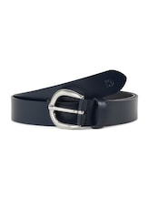 Geselecteerd, TTKATY Leren riem met afgeronde gesp door Tom Tailor, blauw