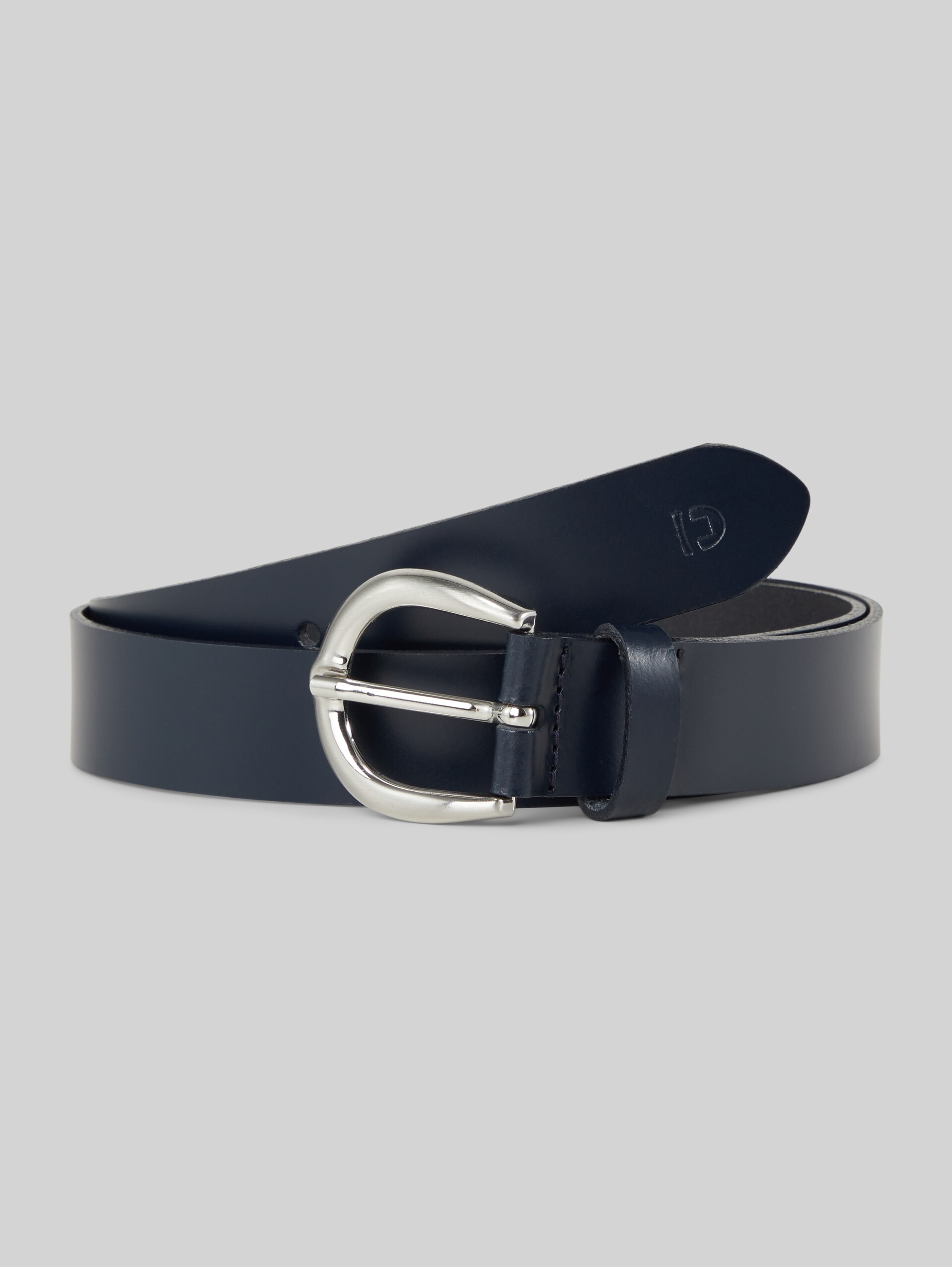 TTKATY Leren riem met afgeronde gesp - navy uni - Product vooraanzicht