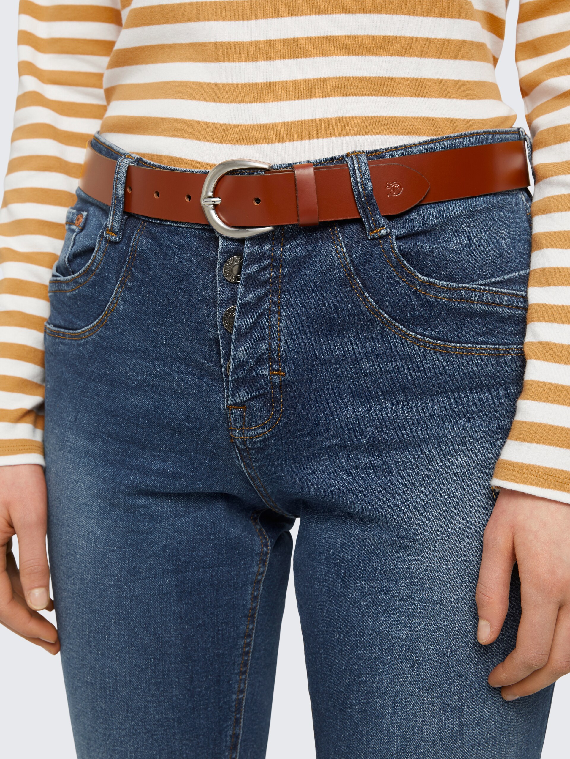TTDKATY Ledergürtel mit abgerundeter Dornschließe - light brown uni