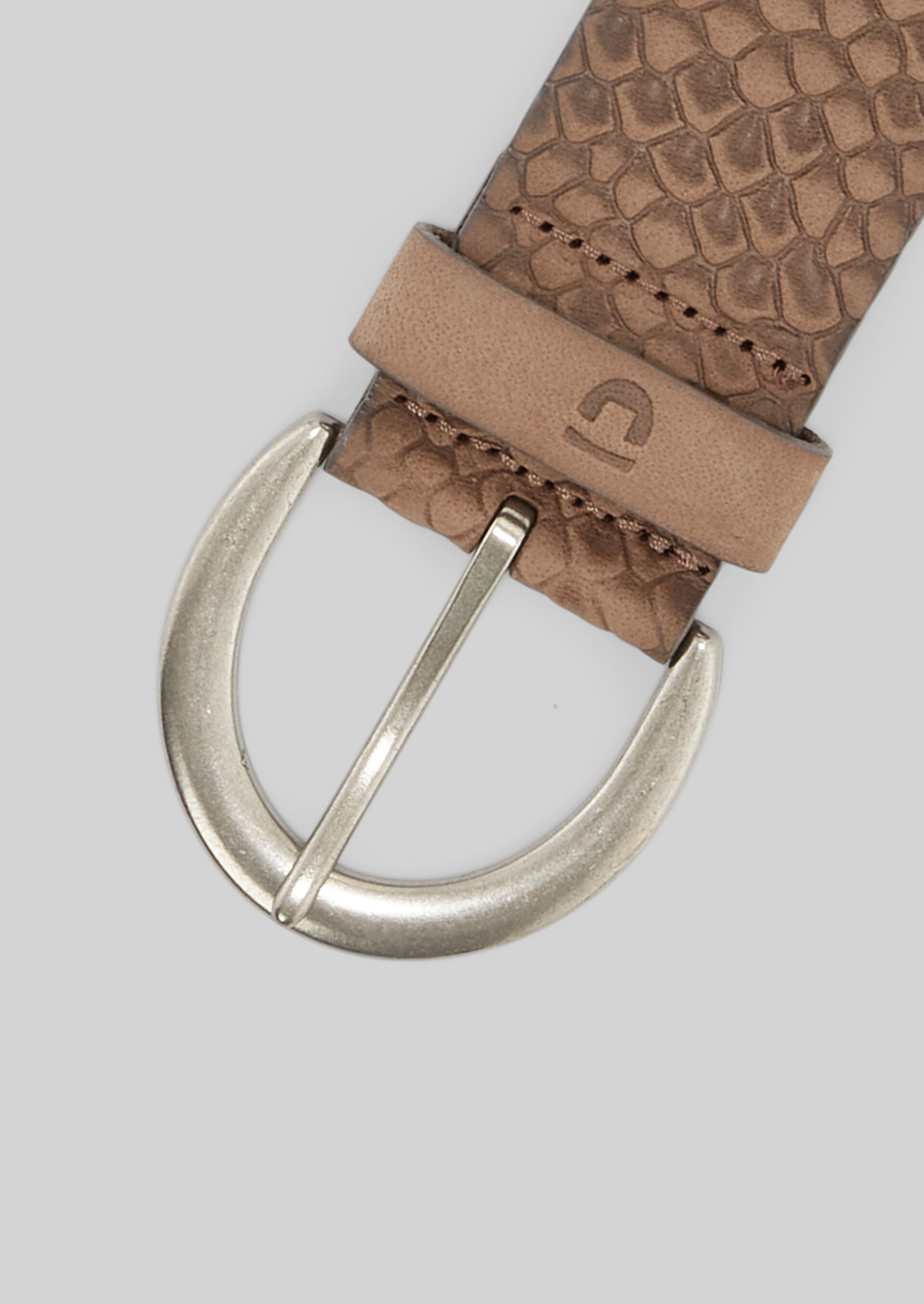 TTEMILY leather belt with rounded pin buckle - taupe uni - Product view from top 