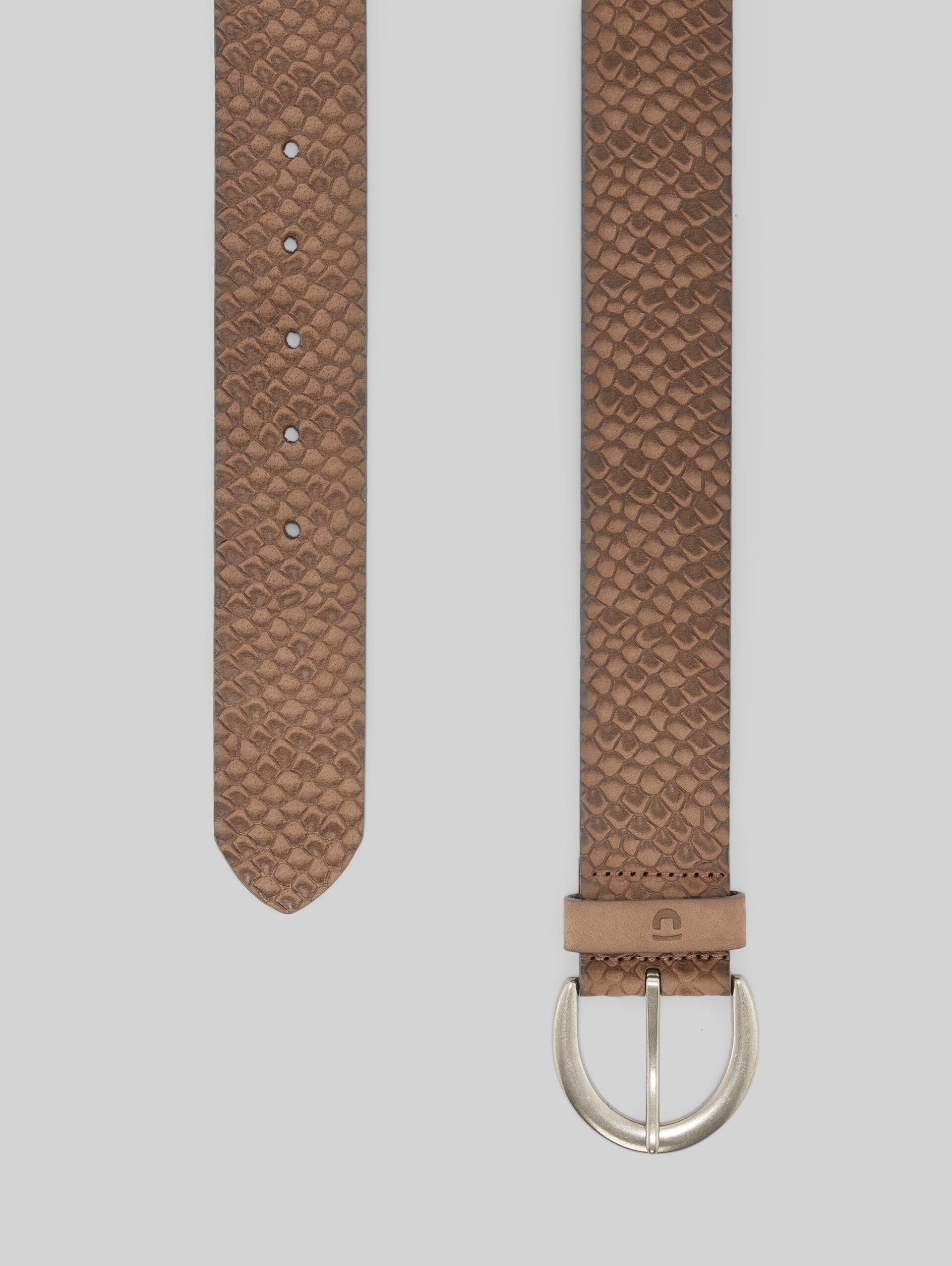 TTEMILY leather belt with rounded pin buckle - taupe uni - Product view from top 