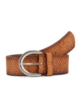 Geselecteerd, TTEMILY leren riem met afgeronde gesp door Tom Tailor, bruin