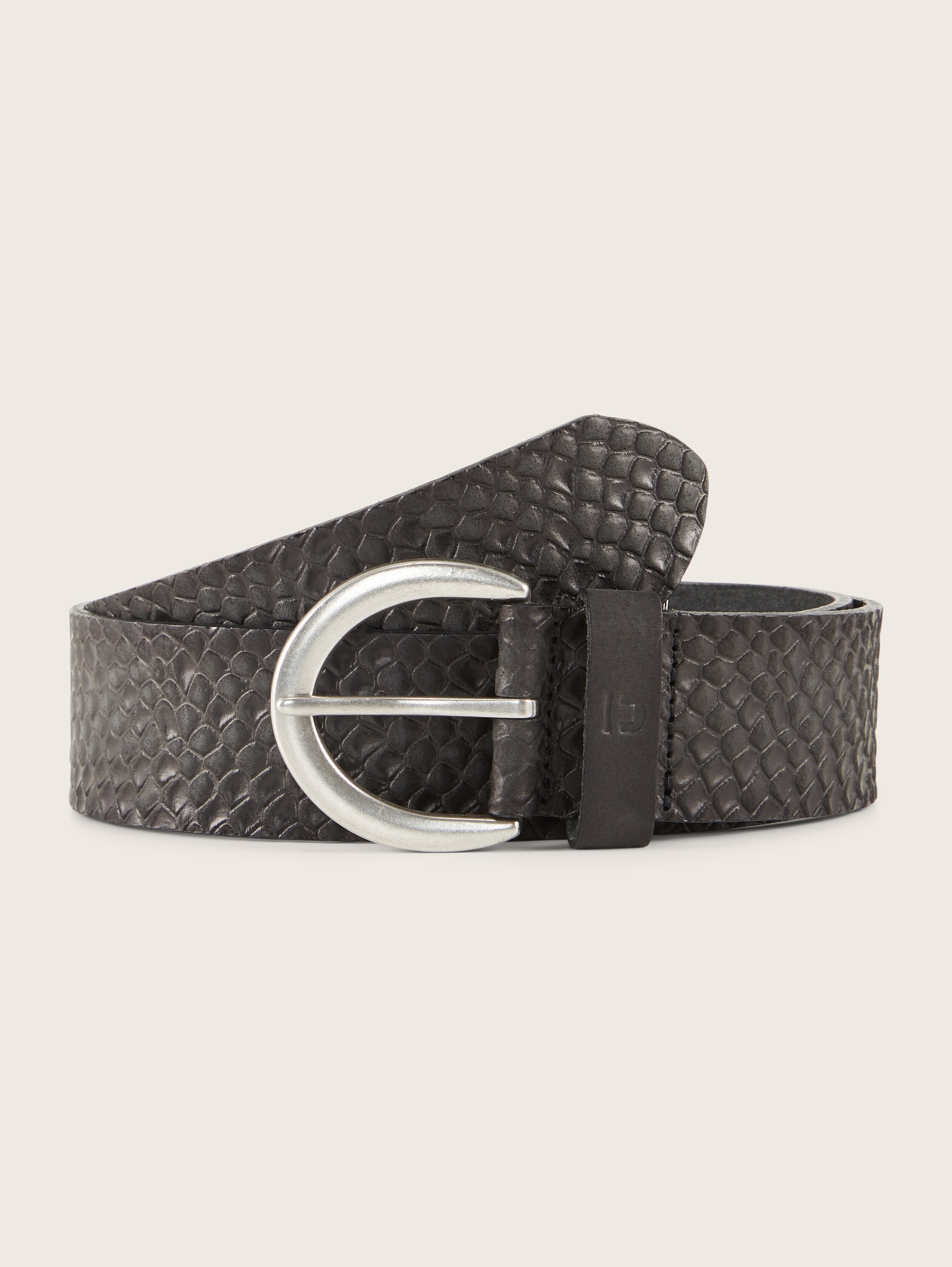 TTEMILY leren riem met afgeronde gesp - black_uni - 
