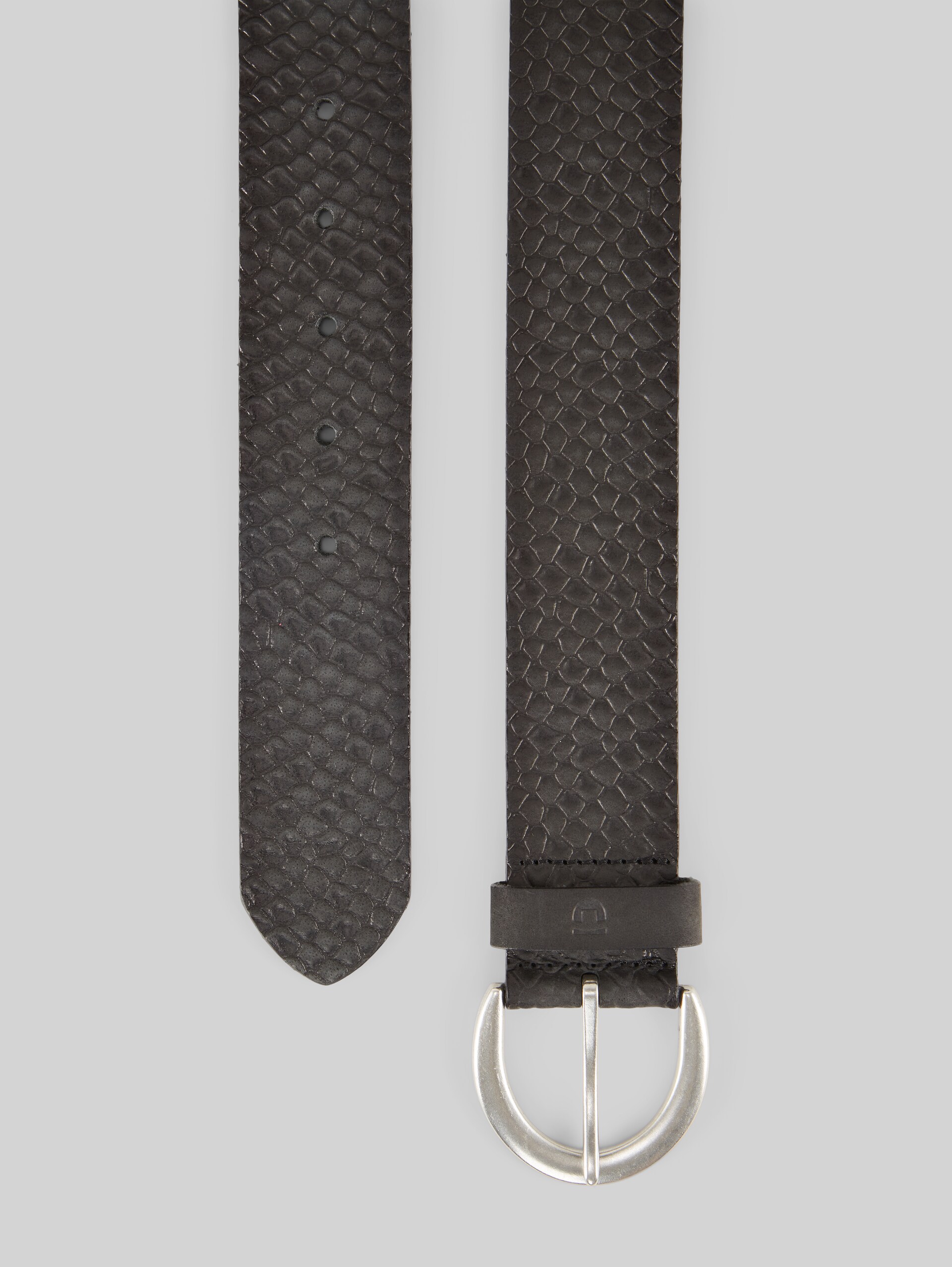 TTEMILY leather belt with rounded pin buckle - black uni - Product view from top 
