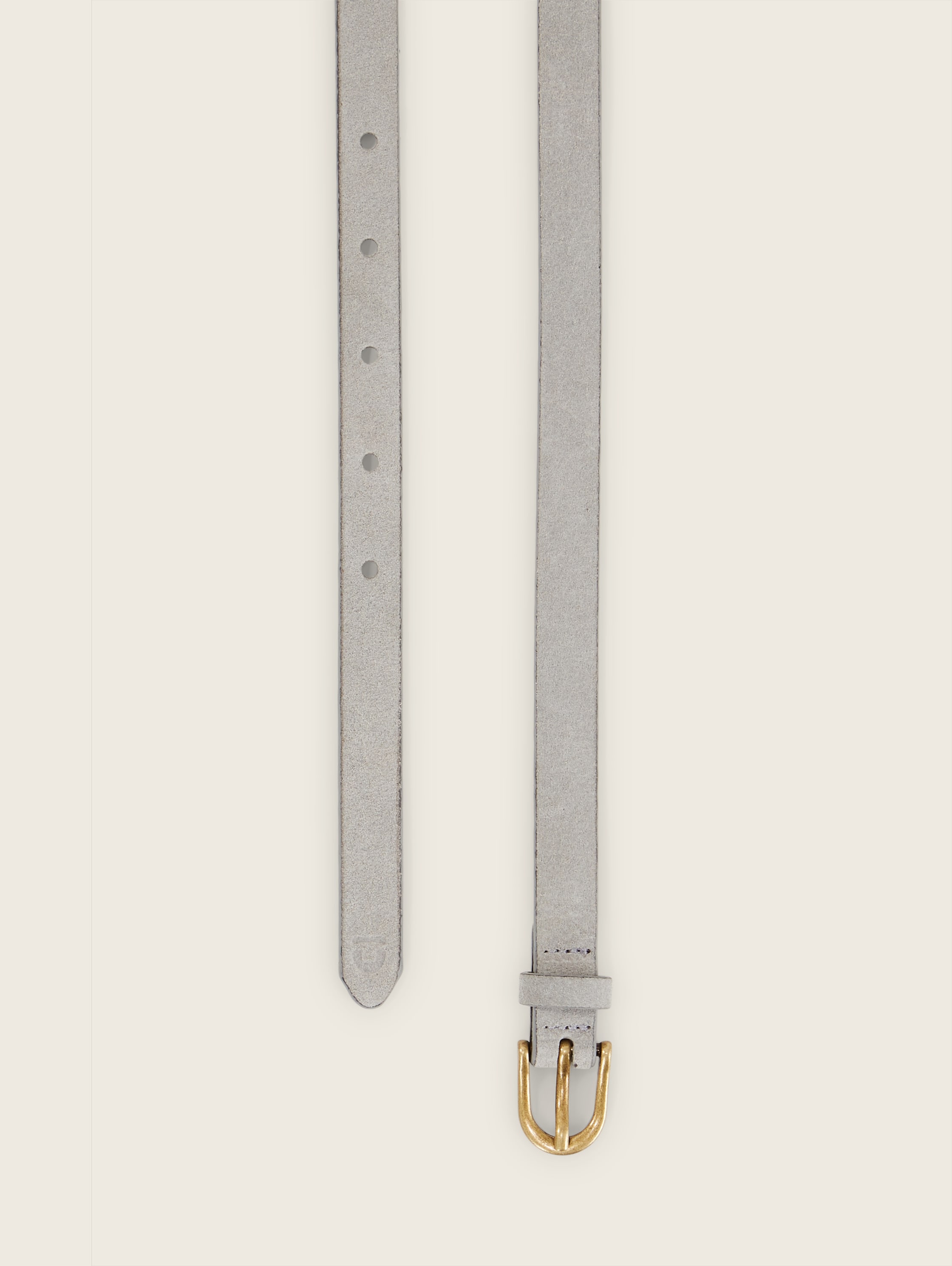 Slim leather belt - grey uni - Product view from top 