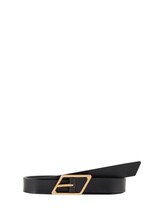 Nicht ausgewählt, Ledergürtel mit eckiger Dornschließe von , schwarz