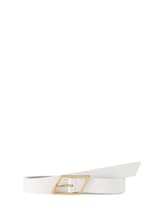 Ausgewählt, Ledergürtel mit eckiger Dornschließe von Tom Tailor, weiß