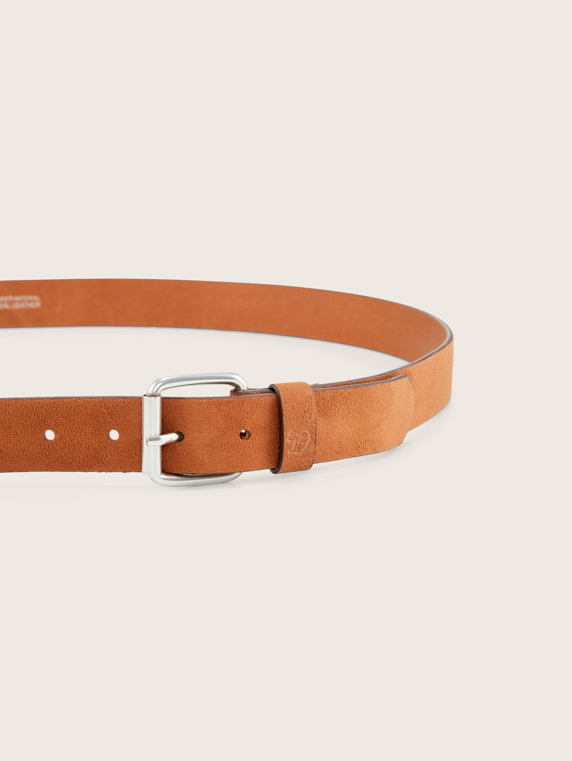 TTDDOLLY Plus Size - Suede leather belt with square roll pin buckle - light brown uni - Product view from top 