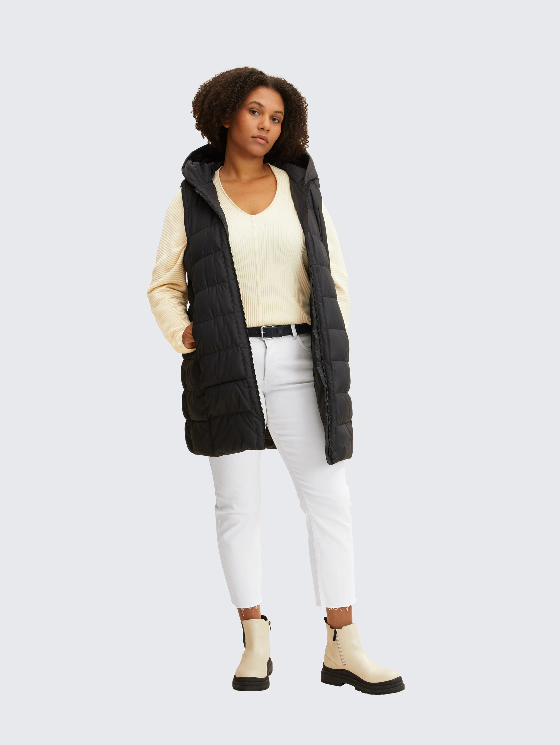 TTDDOLLY Plus Size - Velourledergürtel mit eckiger Roll-Dornschließe - black uni