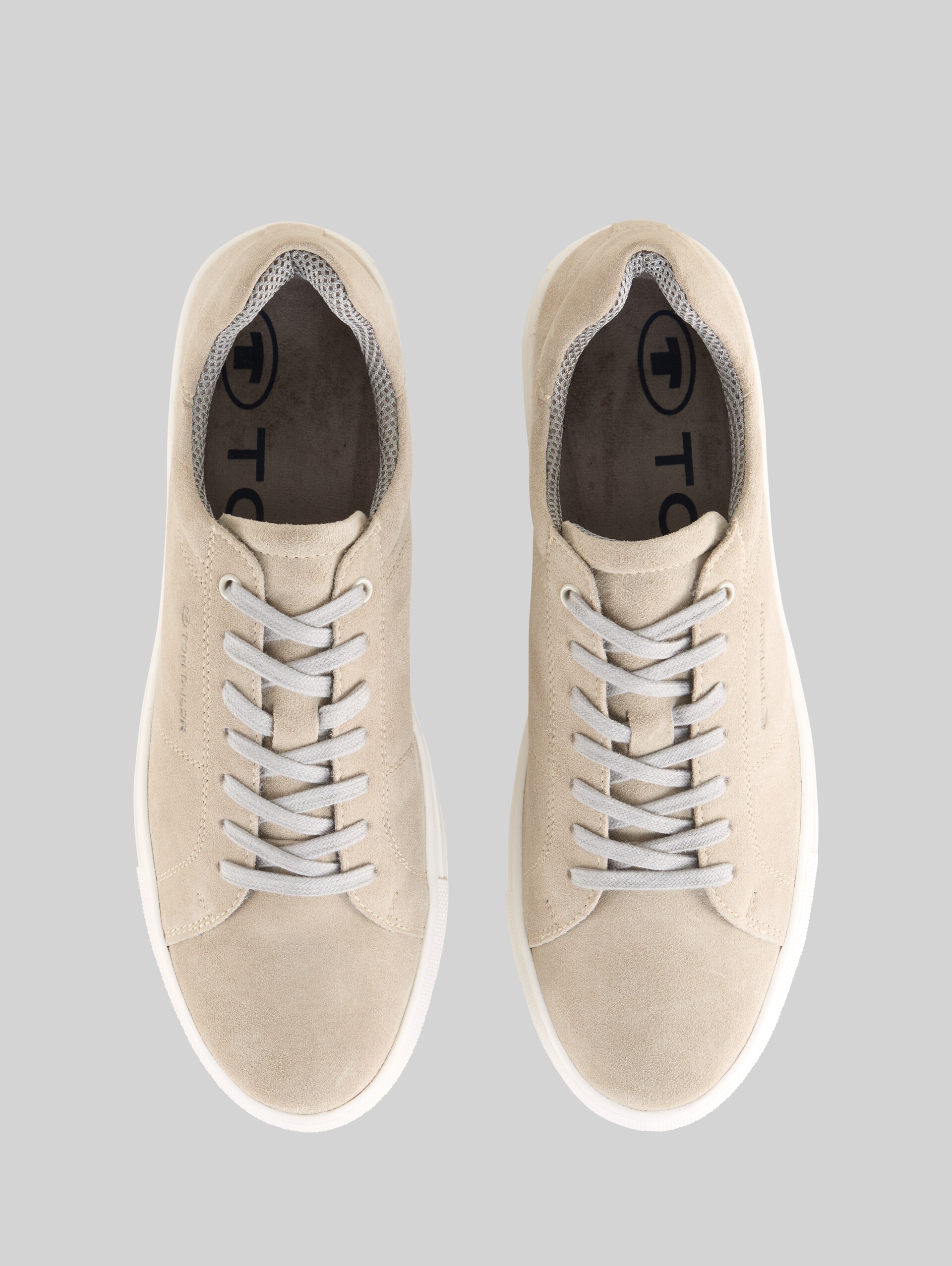 Sneakers met leer - sand - Bovenaanzicht product 