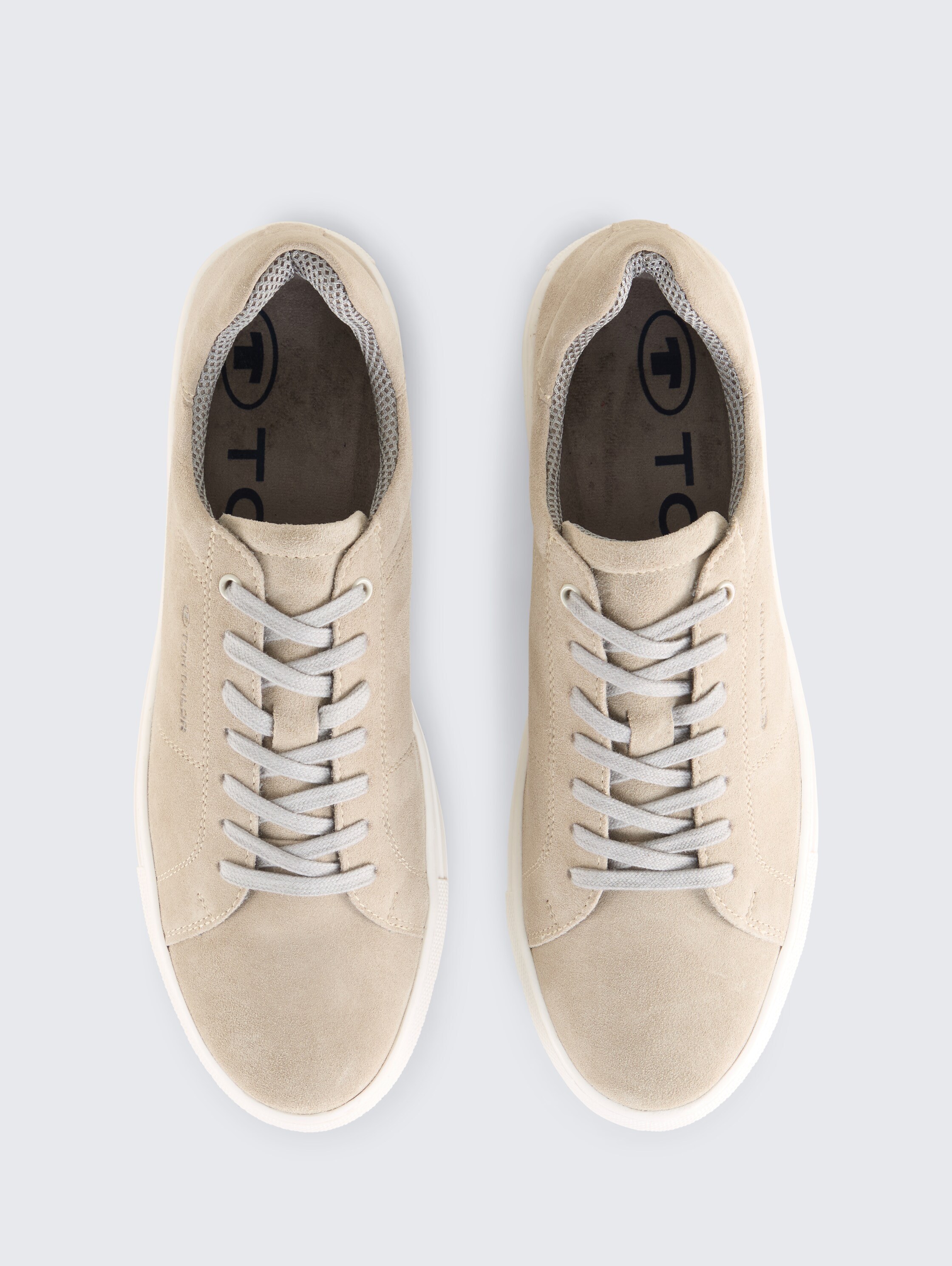 Sneakers met leer - sand - 