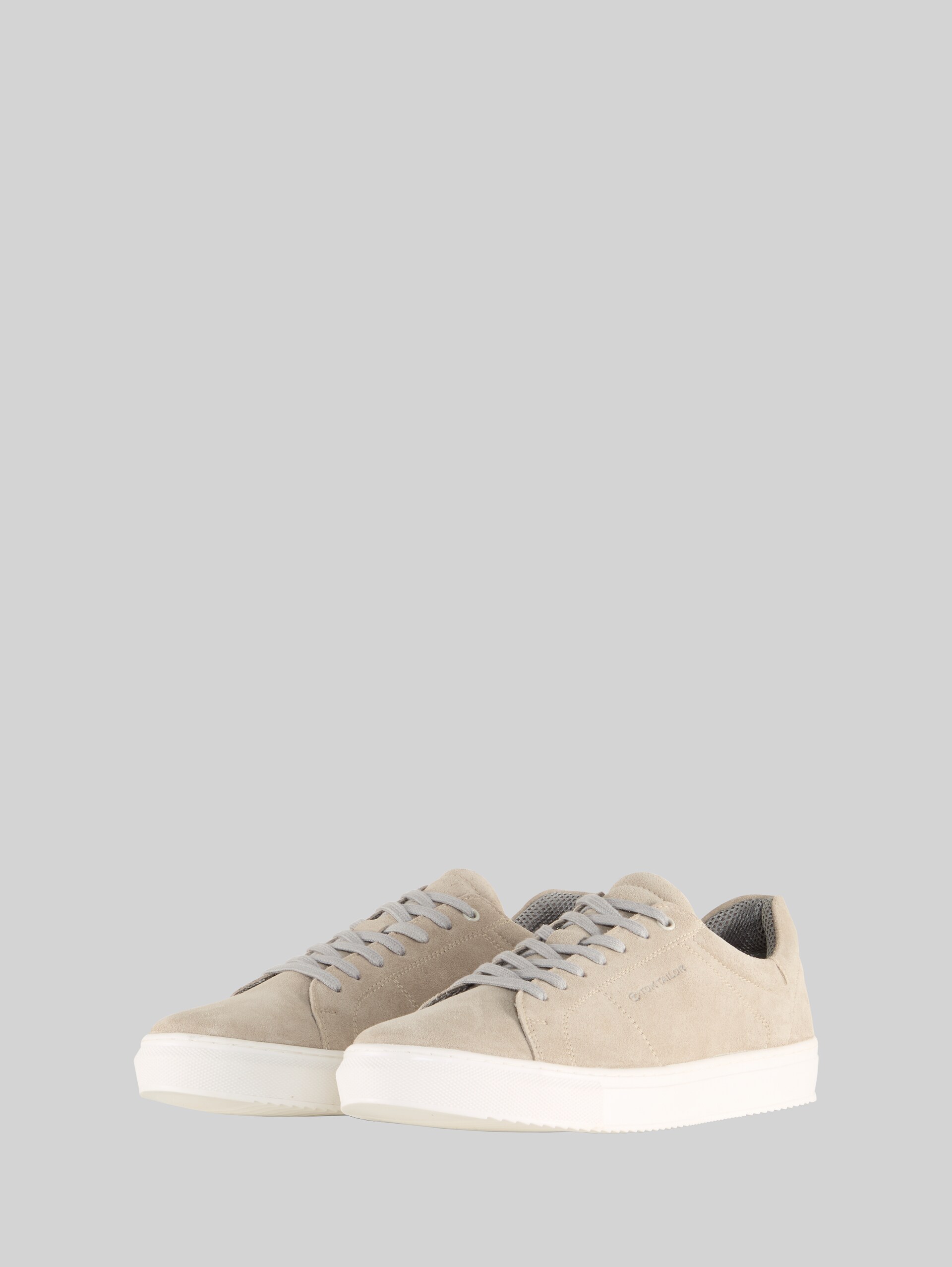 Sneakers met leer - sand - zijaanzicht product