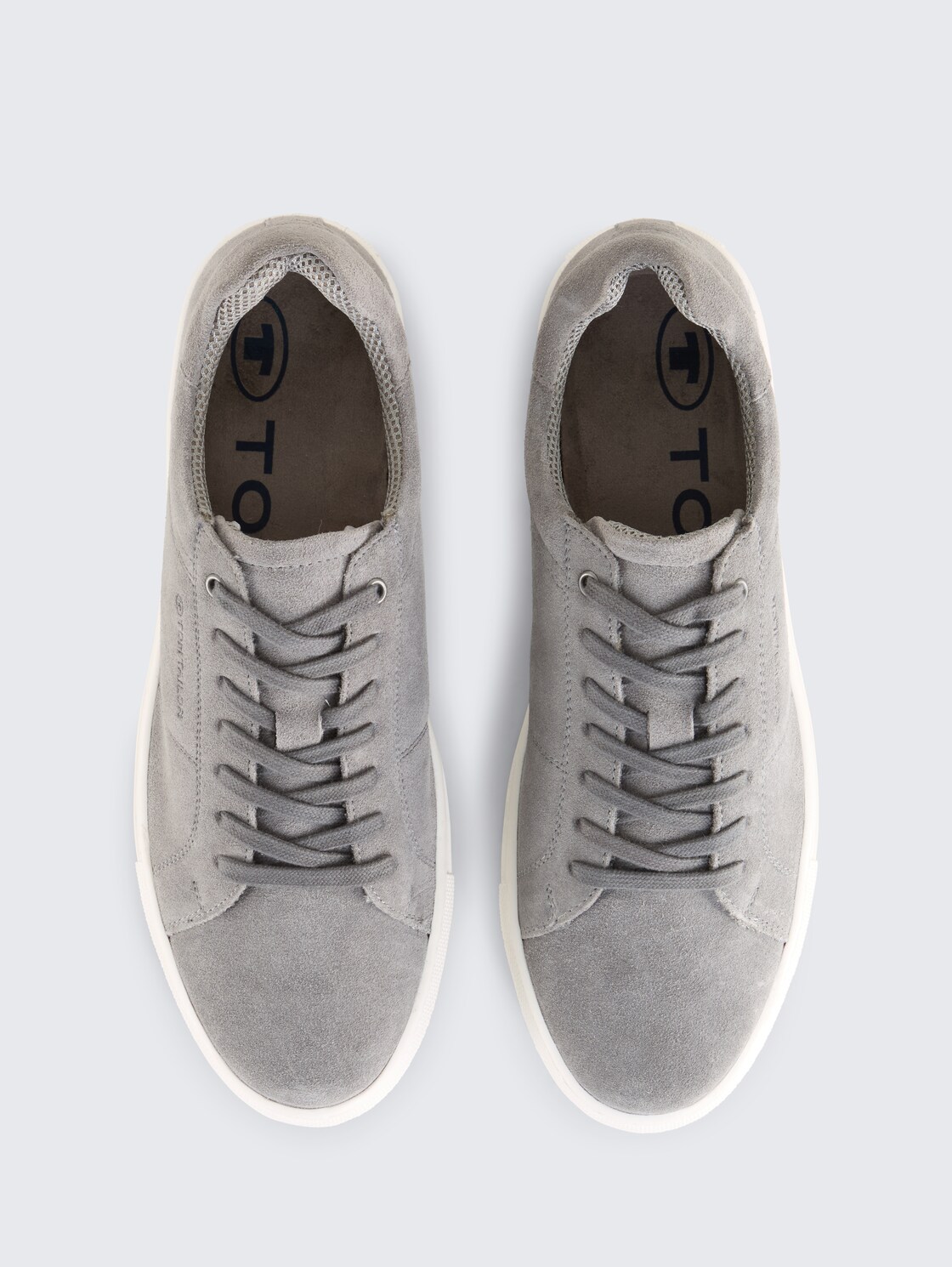 Sneakers with leather - grey - Product view from top 