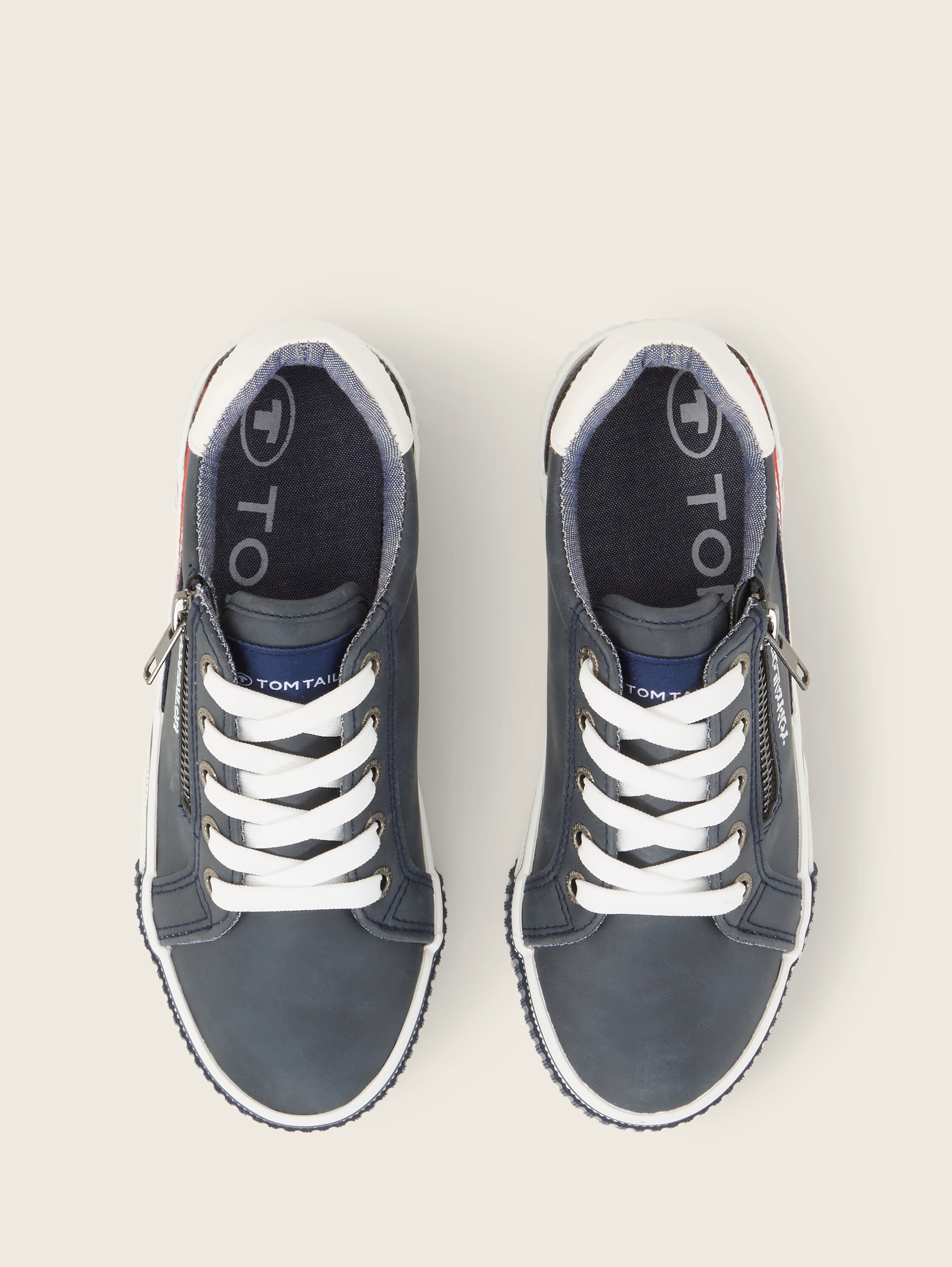 Sneaker met veters - navy - Bovenaanzicht product 
