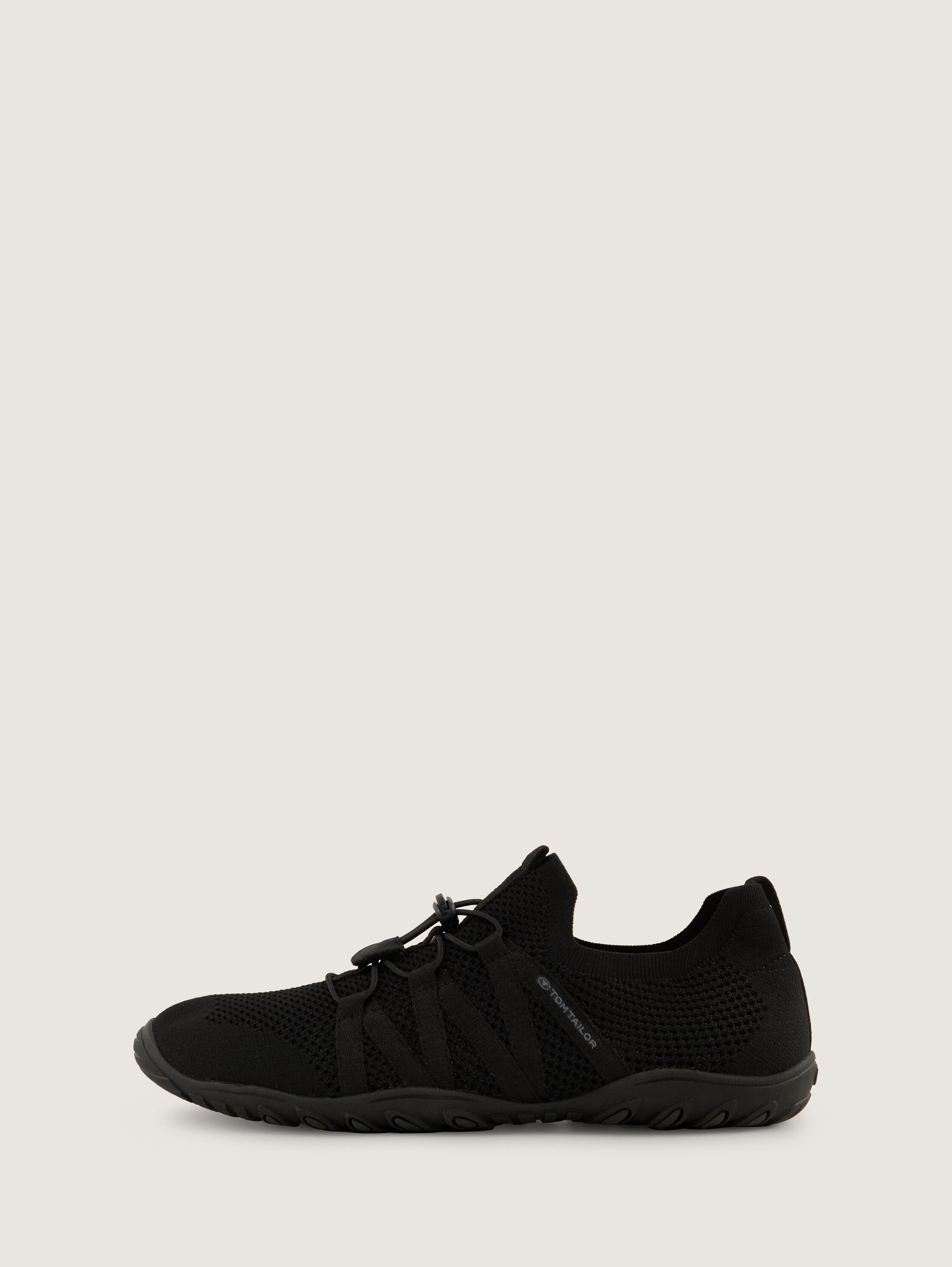 Lace-up shoes in fabric - black_1 - 